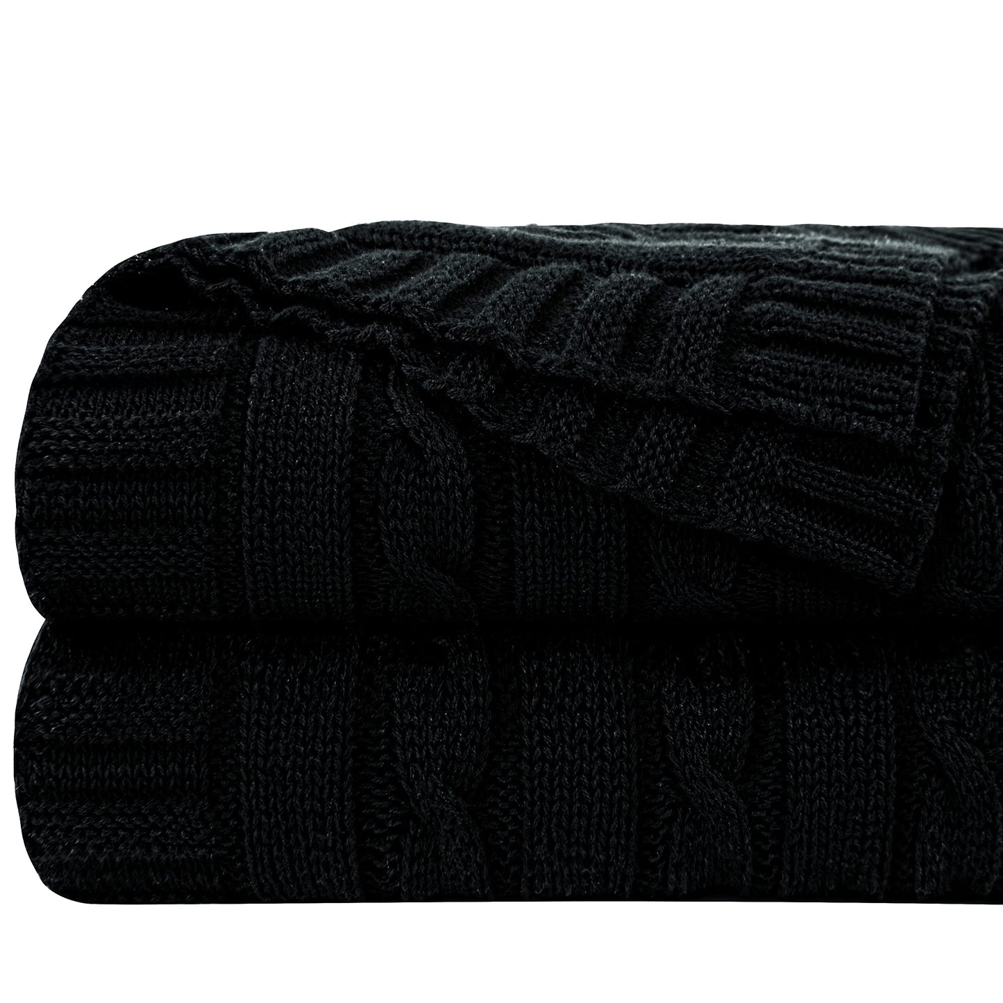 100% Pure Cotton Cable Knitted Super Soft Throw Blanket