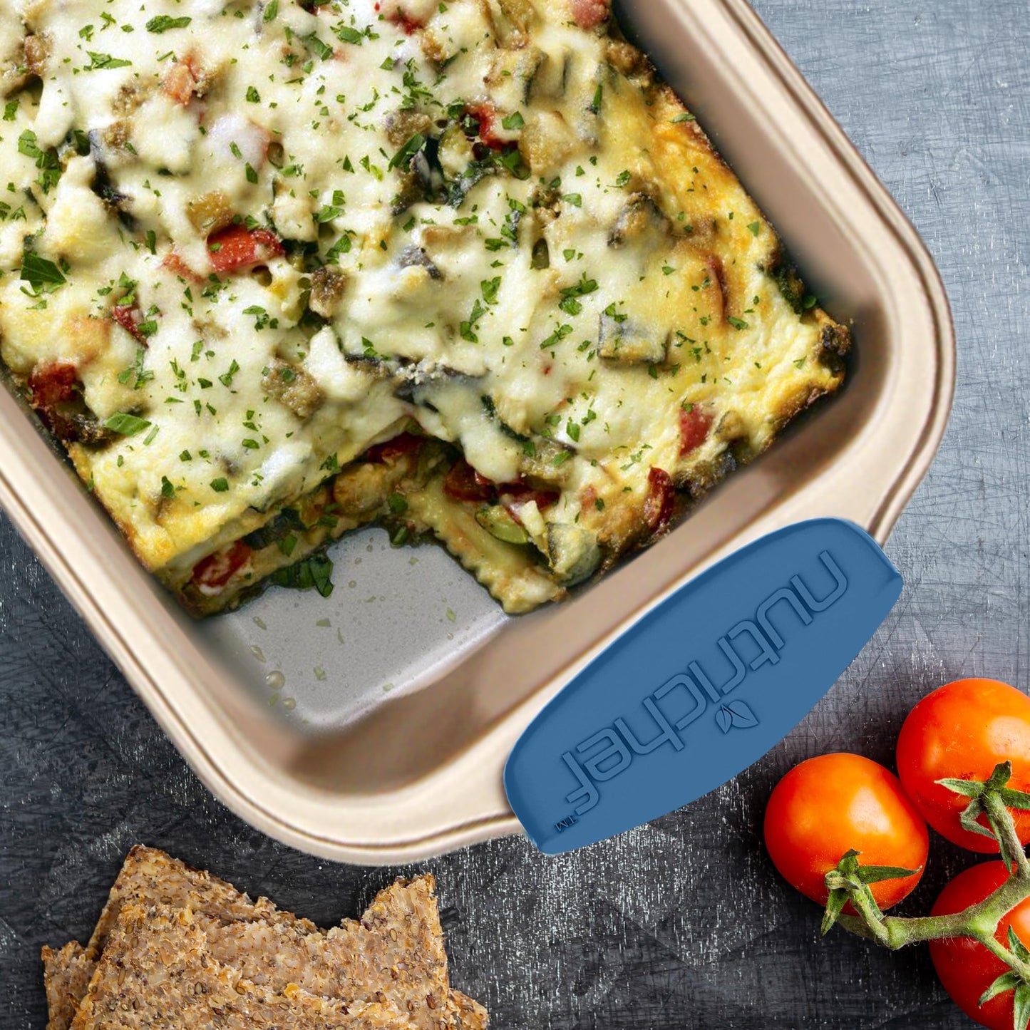 Carbon Steel Non-Toxic Nonstick Bakeware Setw/ Blue Silicone Handles - Champagne Gold