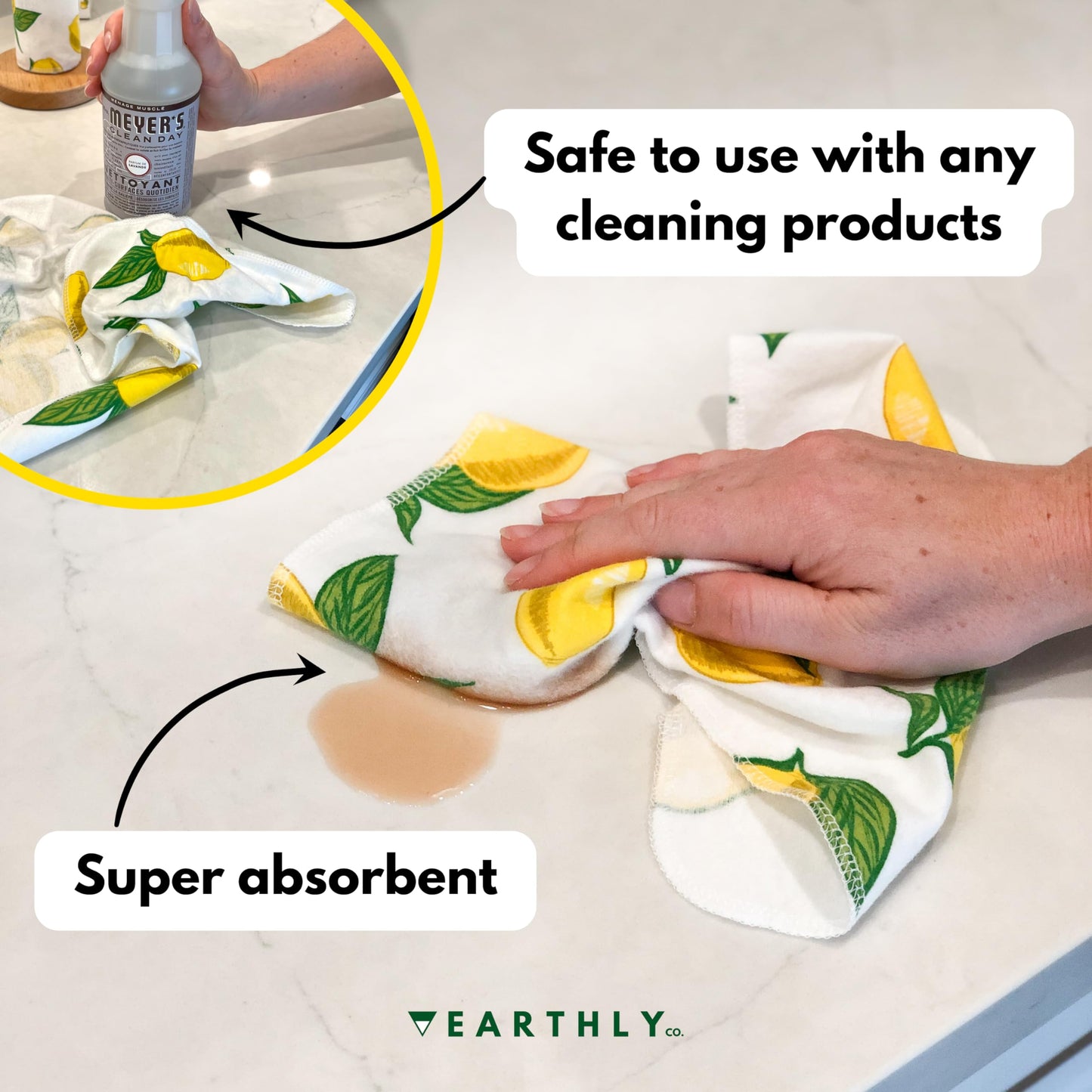 24 Pack - Roll of Washable Cotton Cloth Paper Towels