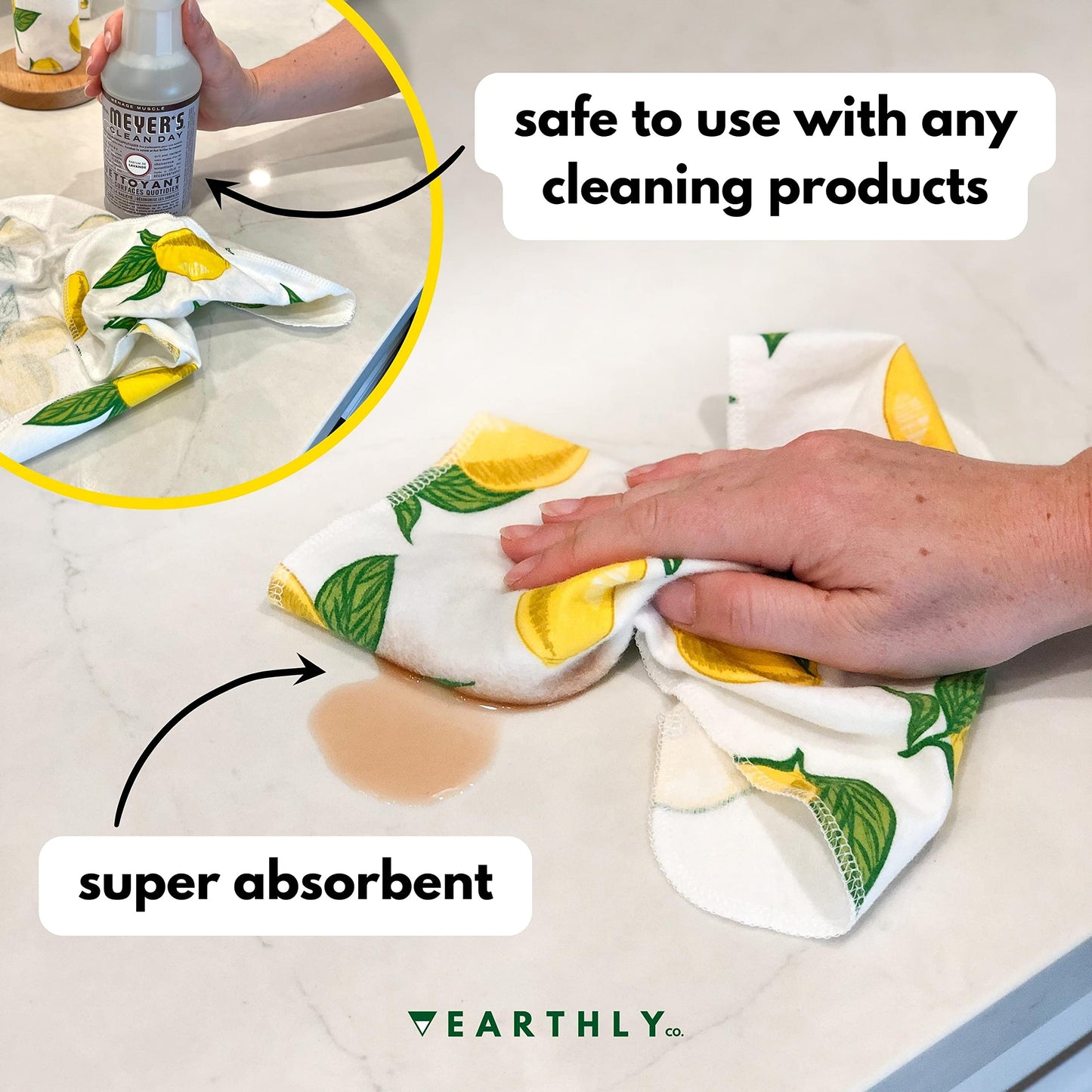 24 Pack - Roll of Washable Cotton Cloth Paper Towels