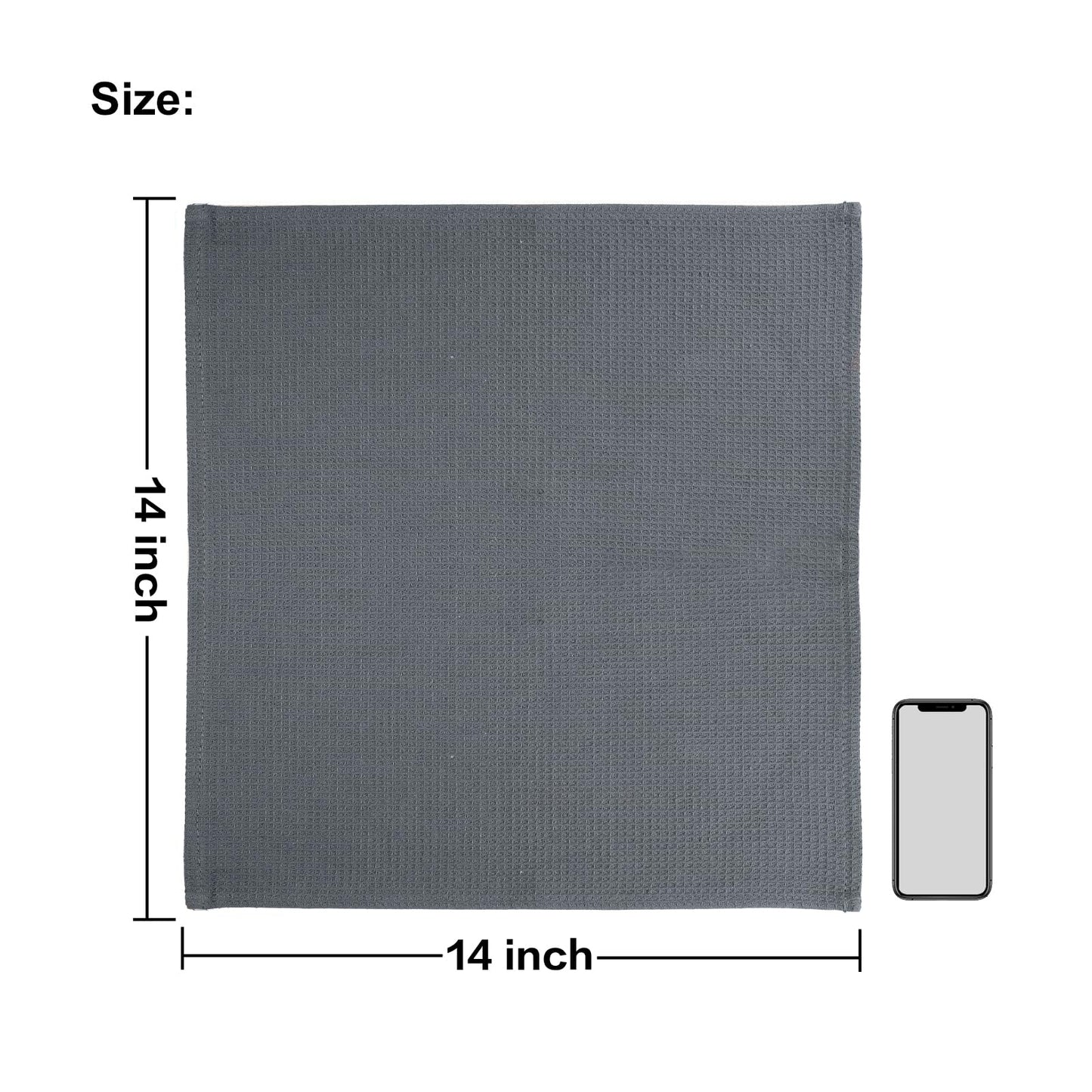 Dish Towels Set, 100% Cotton 6 Pack, Super Absorbent for Drying and Cleaning