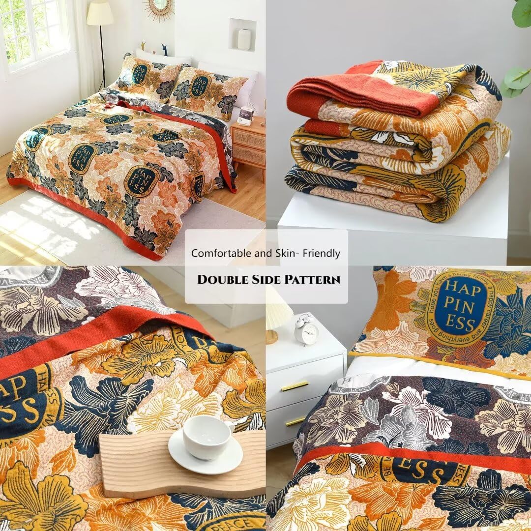 Boho 100% Soft Cozy Cotton Quilt