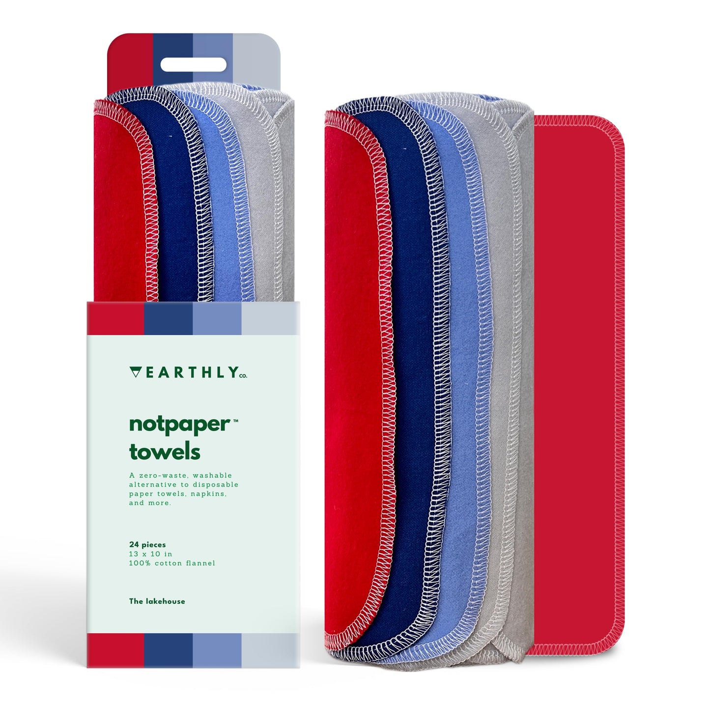 24 Pack - Roll of Washable Cotton Cloth Paper Towels