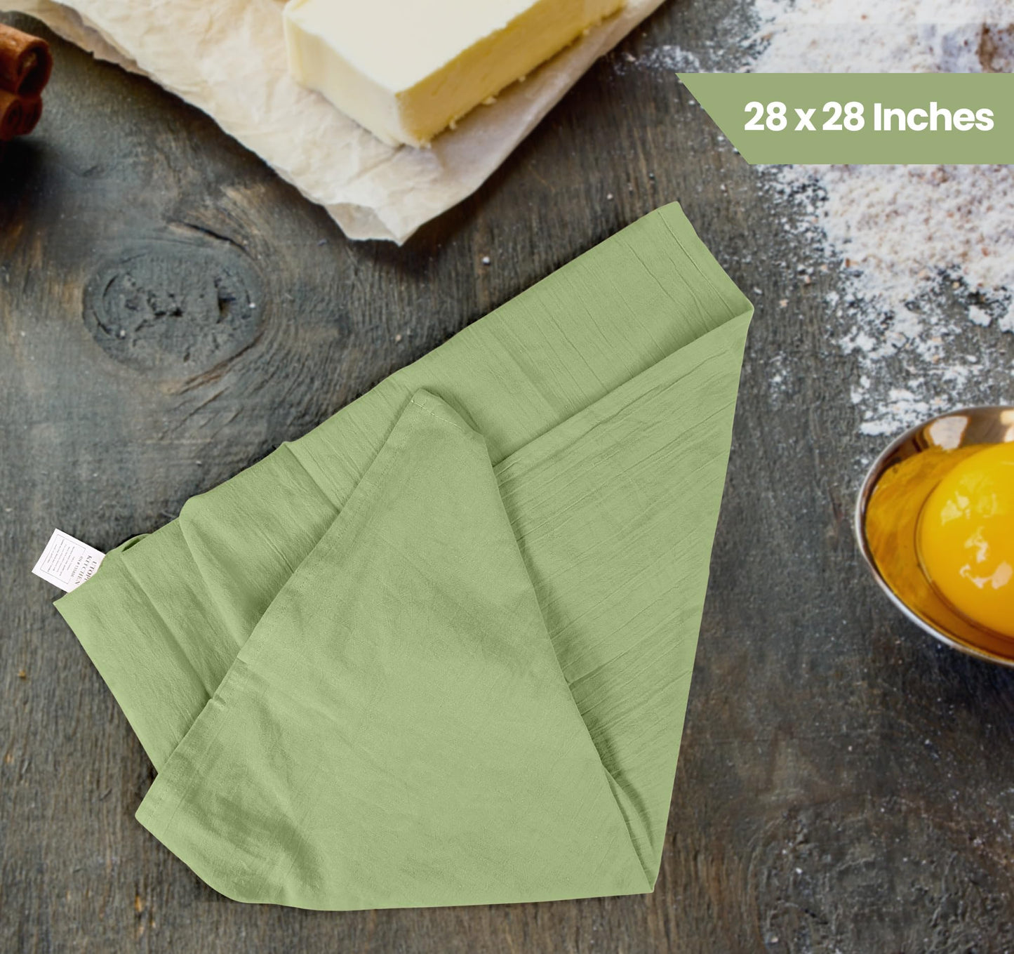 100% Cotton Tea Towels for Cleaning & Drying - Highly Absorbent Kitchen Dish Cloth