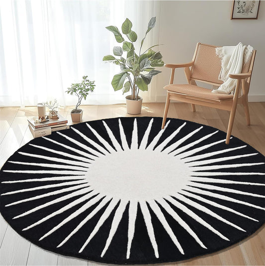 Modern Round Area Rug – Hand-Tufted with 100% NZ Wool