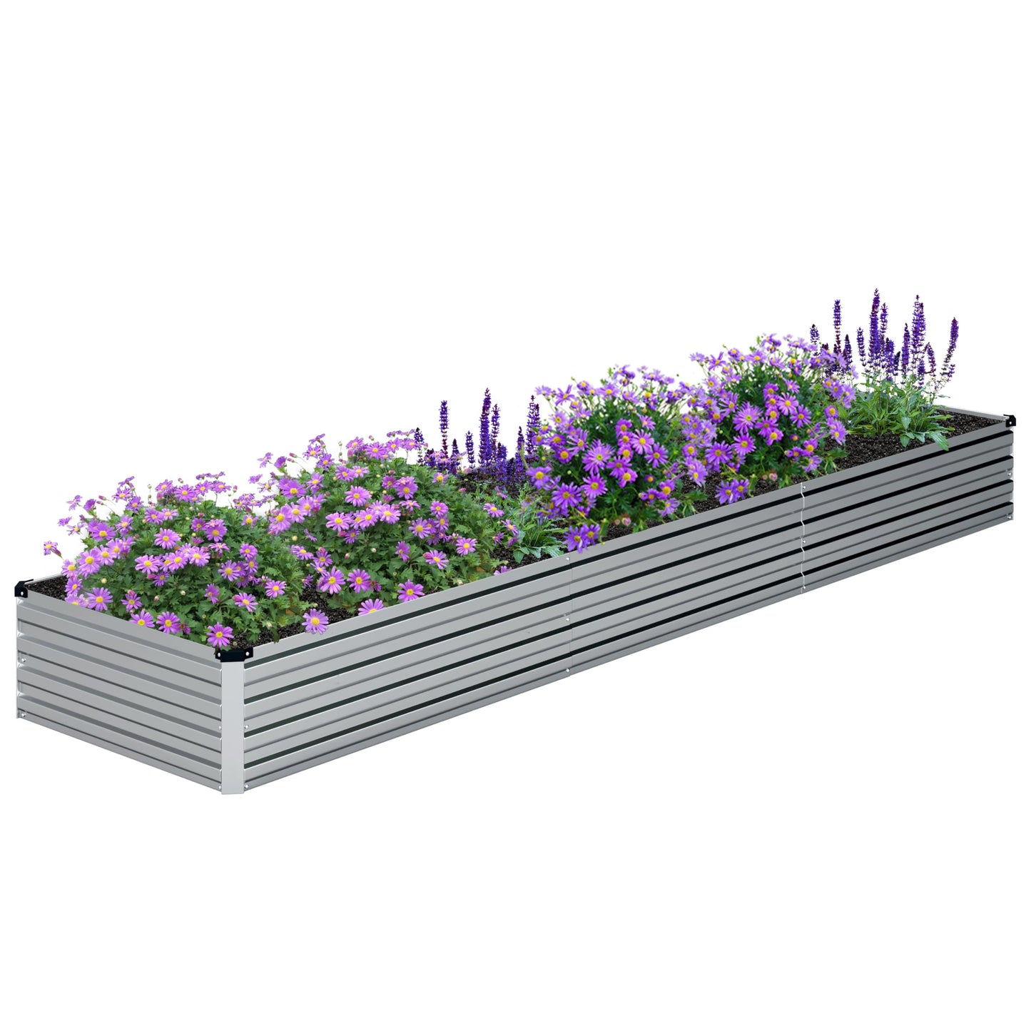 Raised Garden Bed Kit, Rectangle Metal Flower Box,Large Planter Raised Beds