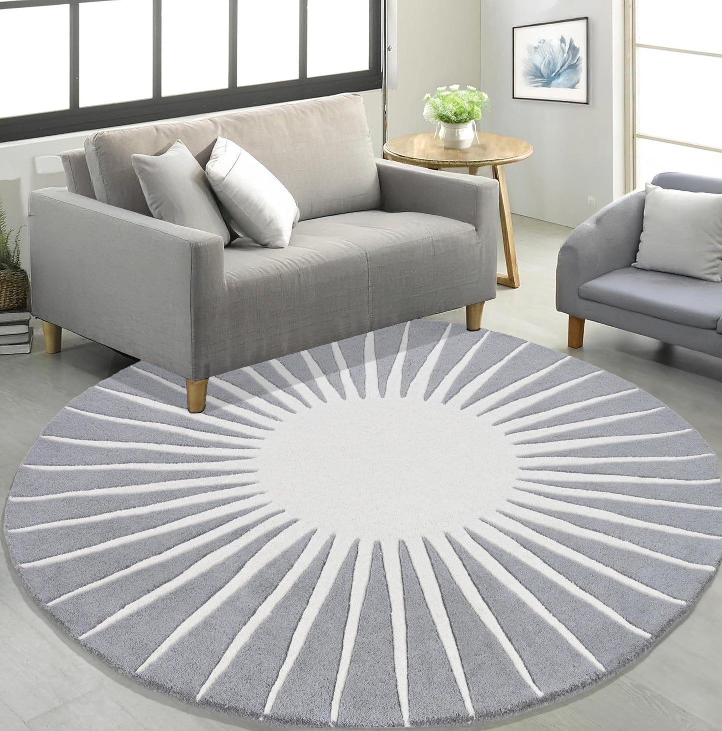 Modern Round Area Rug – Hand-Tufted with 100% NZ Wool