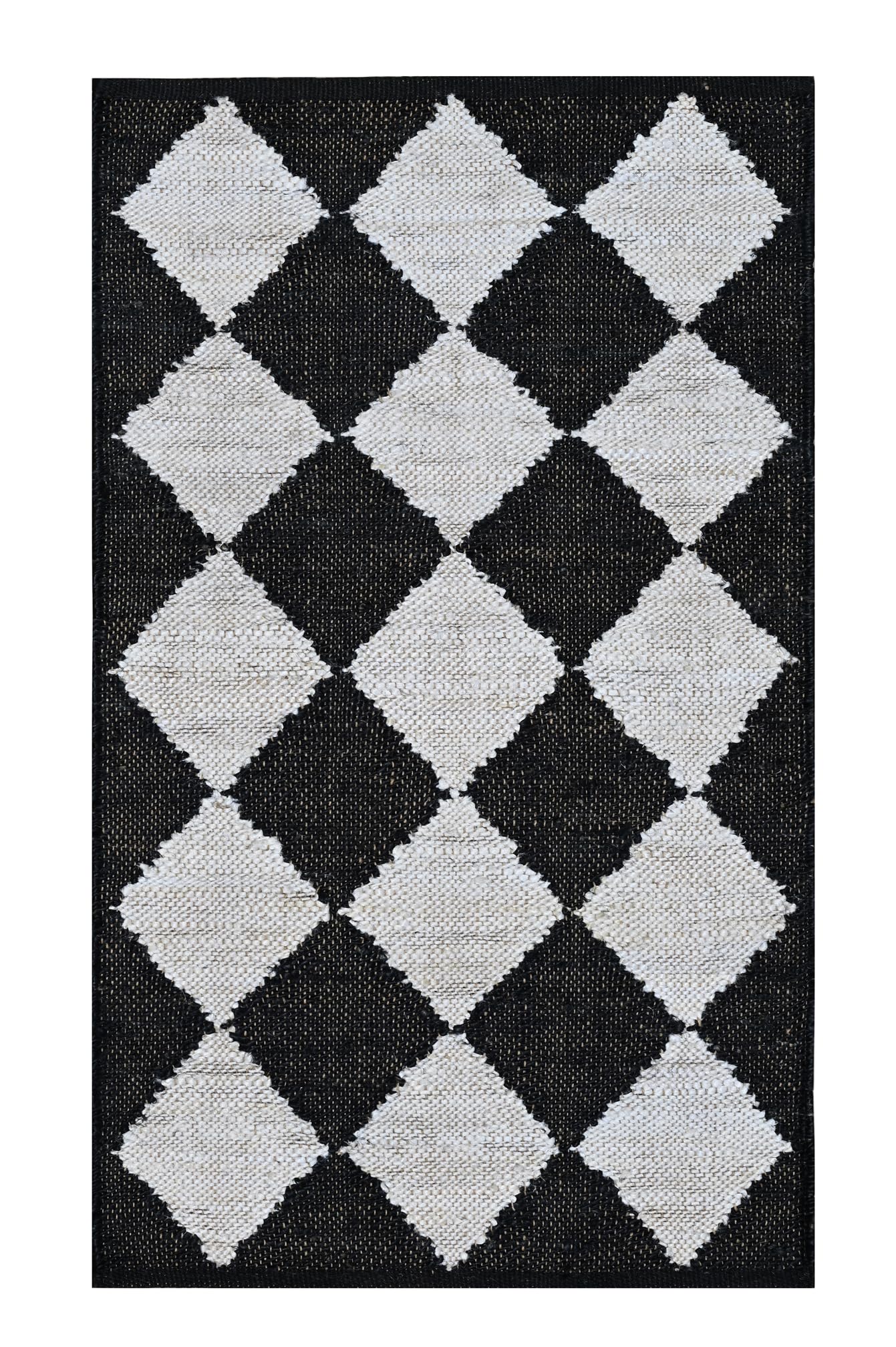 Indoor Hand Woven Fiber Jute Diamond Area Rug
