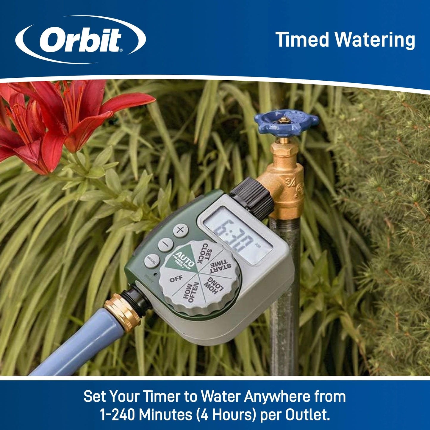 Orbit 58910 Digital 2 Outlet Hose Faucet Timer