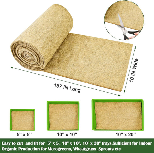 1Roll 10" Microgreen Growing Mat Hemp Fiber Grow Mats