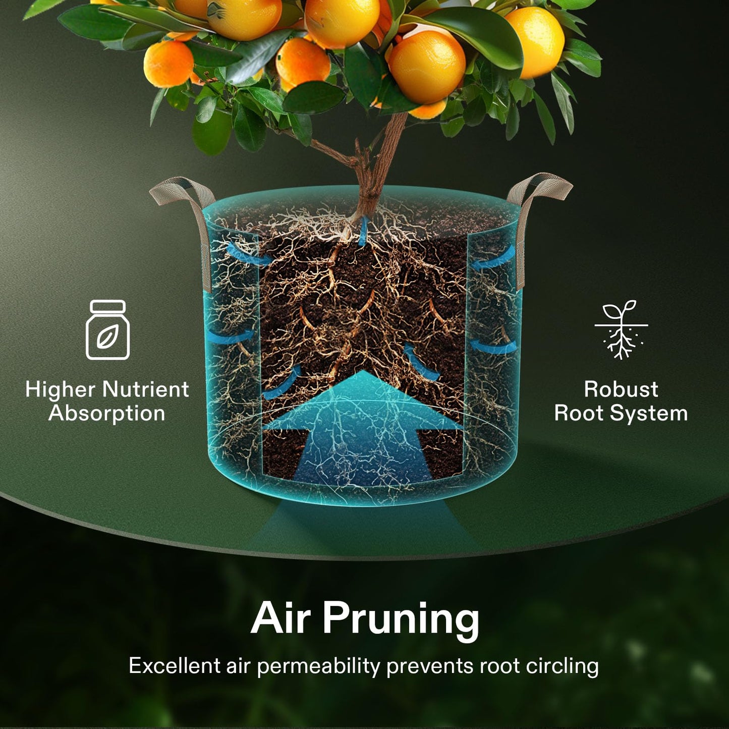 5-Pack 5 Gallon Grow Bags Heavy Duty Plant Fabric Pots with Handles