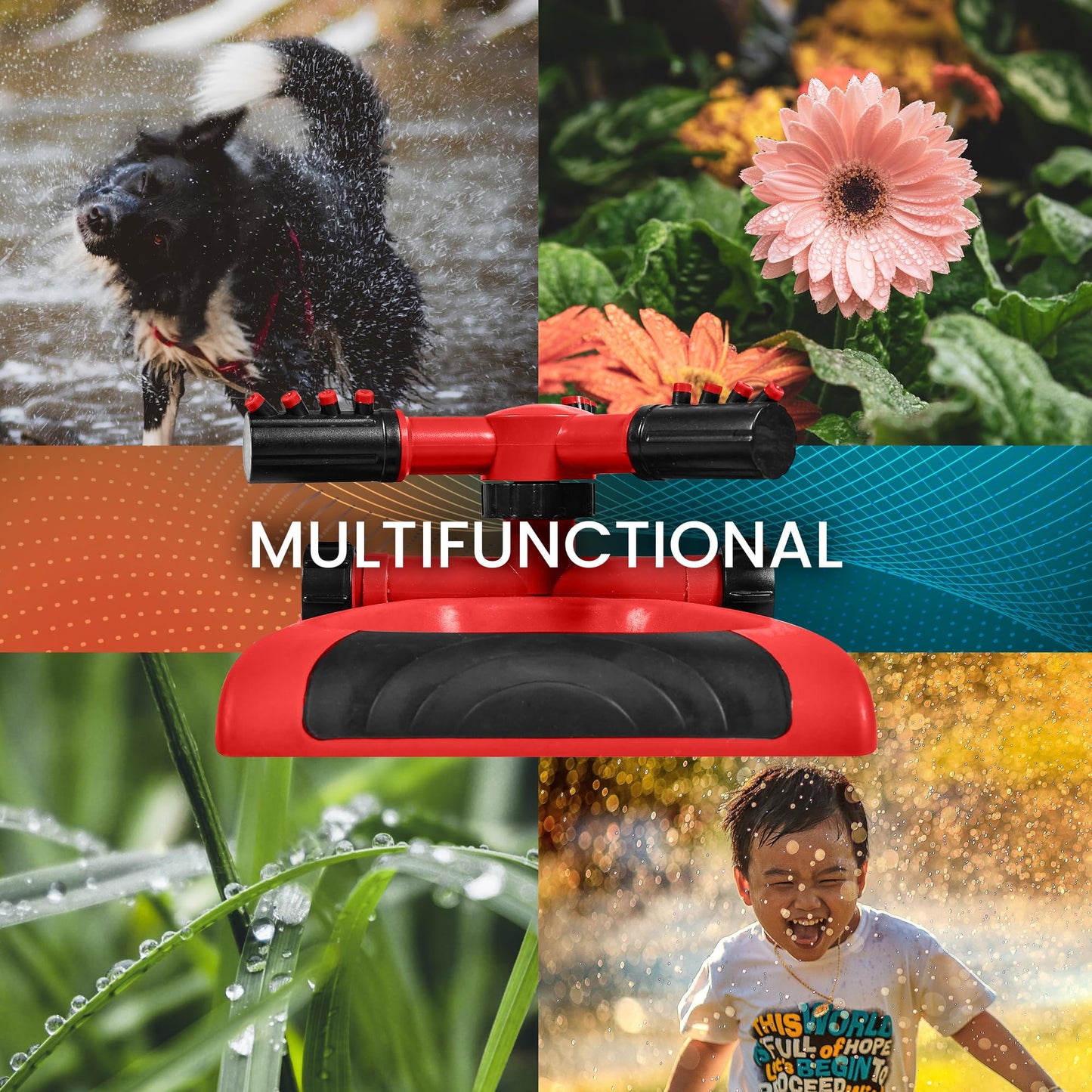 Rotating Garden Sprinkler for Large Area Coverage