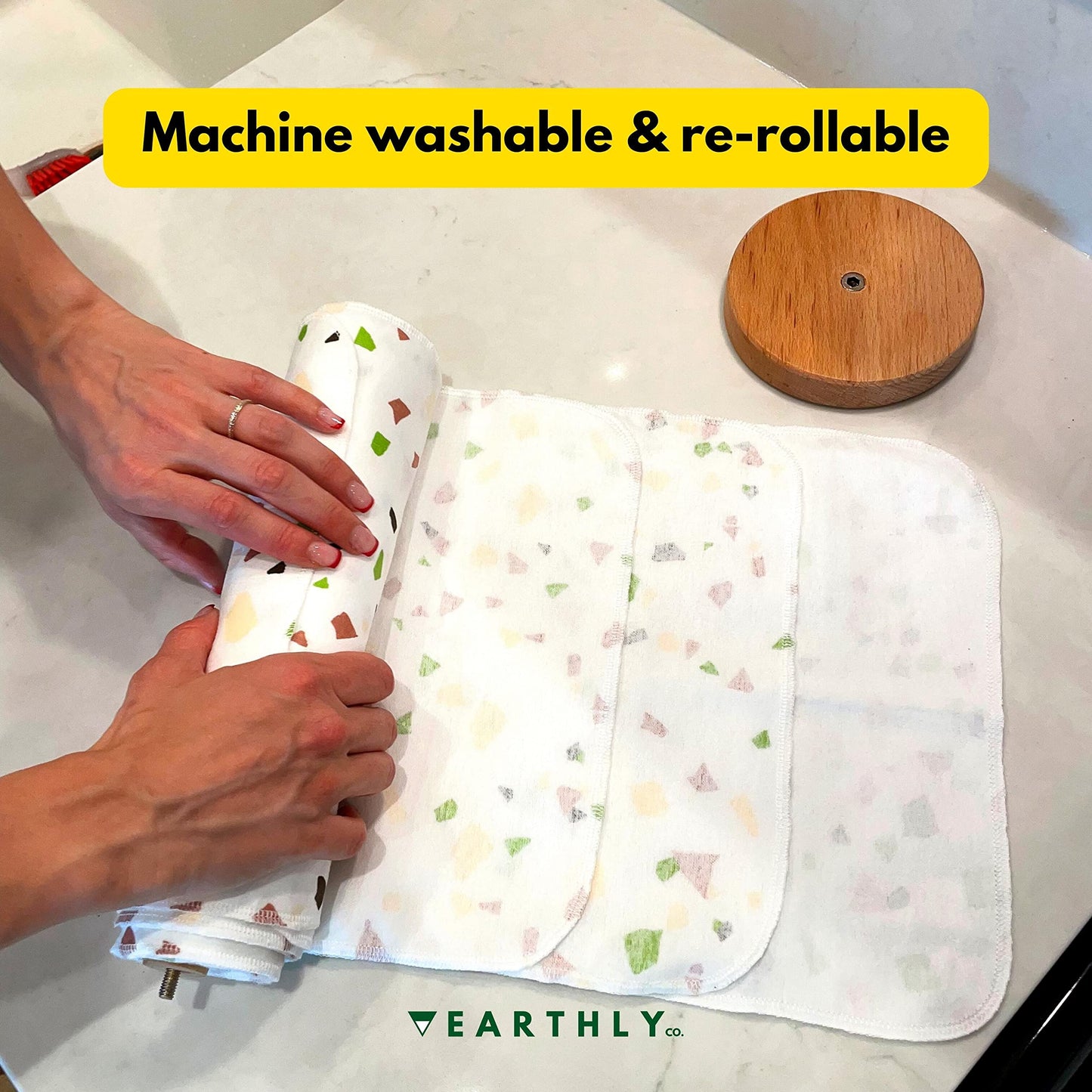 24 Pack - Roll of Washable Cotton Cloth Paper Towels