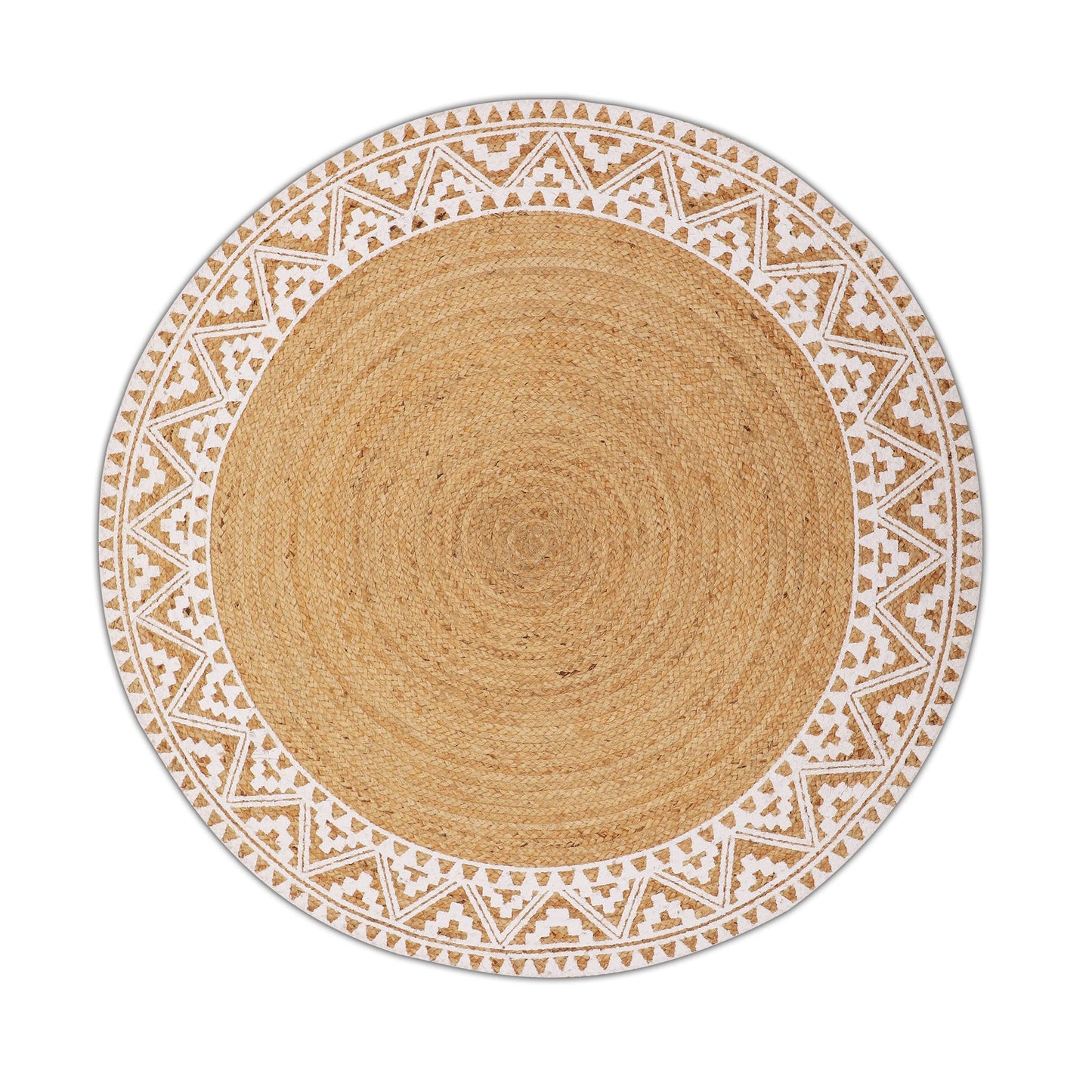 Premium Quality Jute Braided Area Rug, Stain Resistance, Natural Handmade