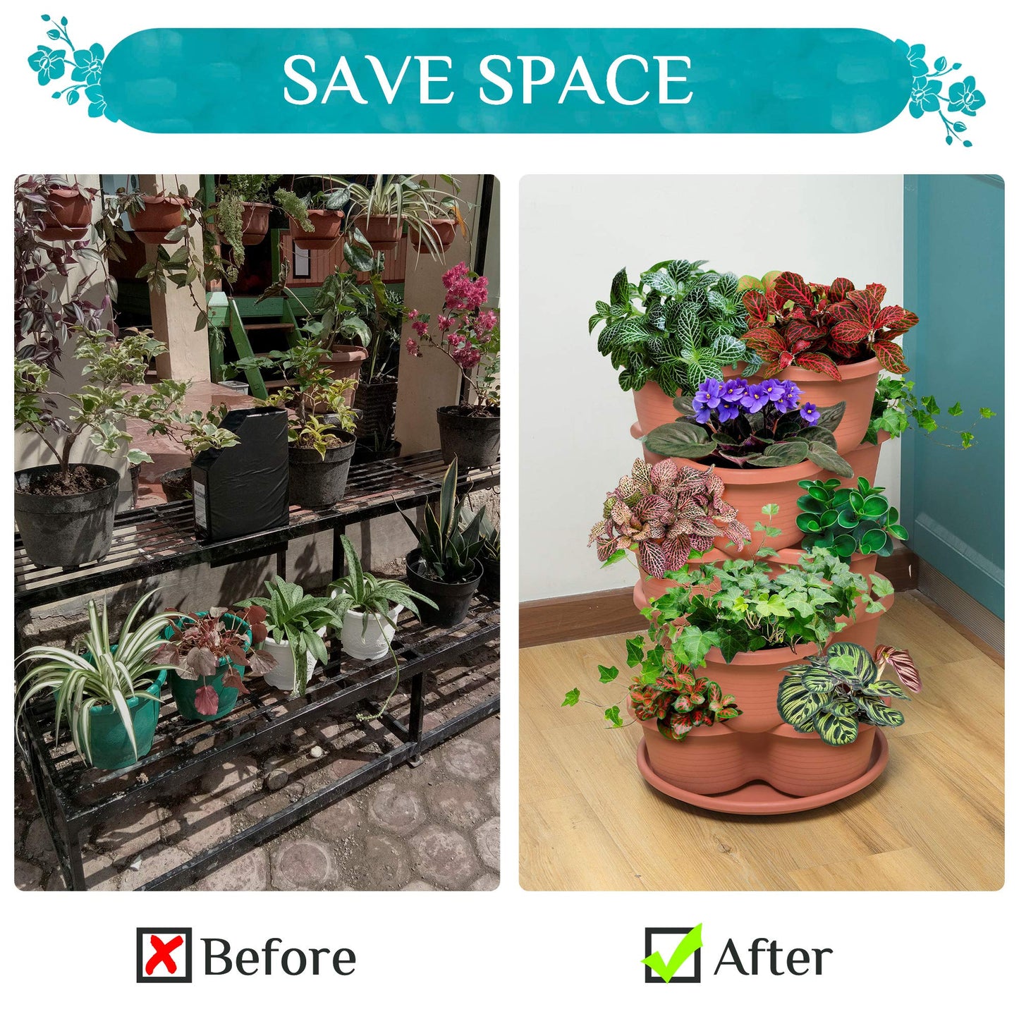 Stackable Planter- Grow Vegetables, Herbs, and Succulents with Ease