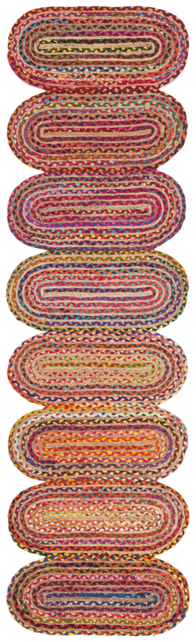 Natural Collection Area Rug - Braided Jute & Cotton