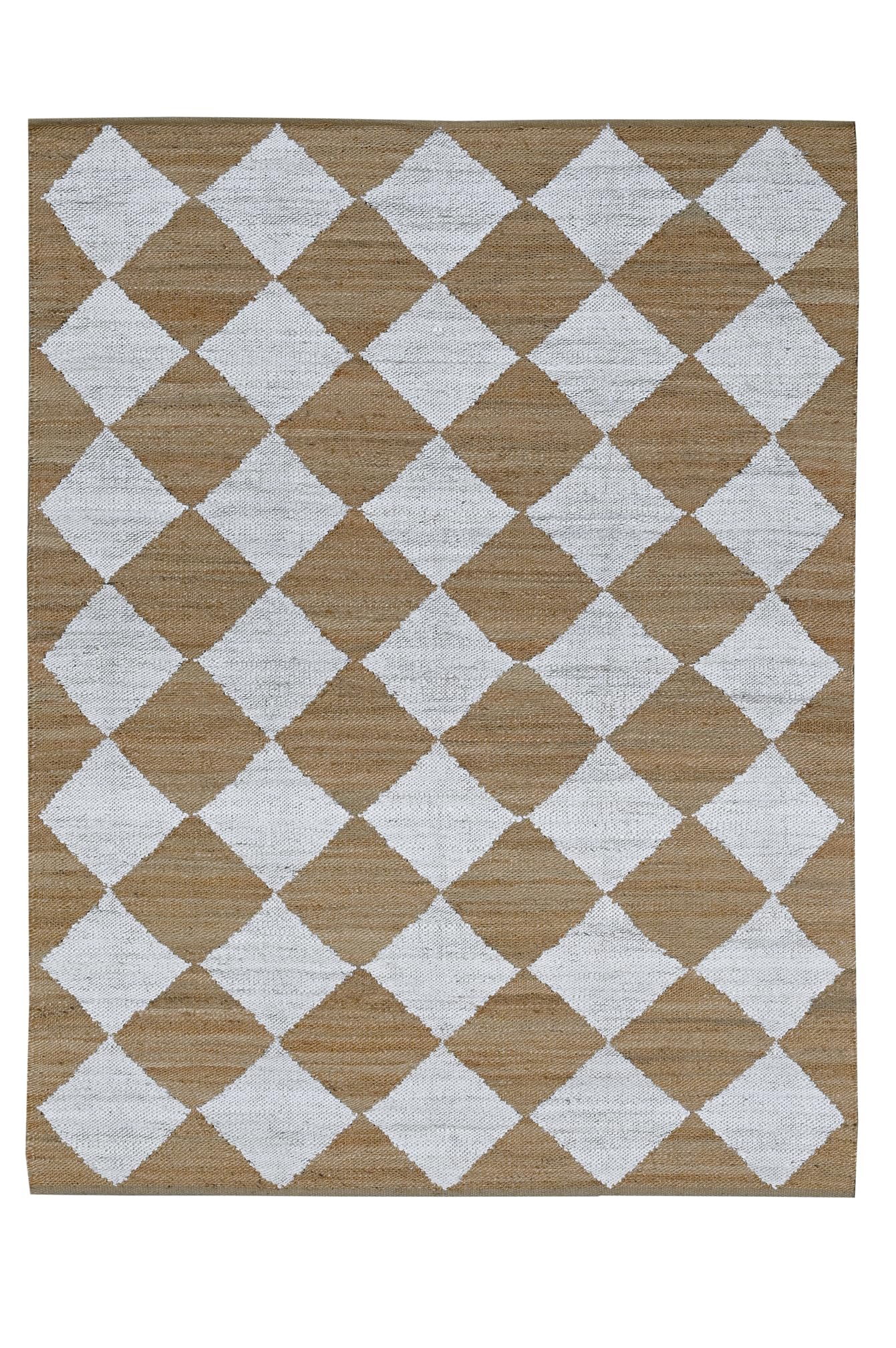 Indoor Hand Woven Fiber Jute Diamond Area Rug