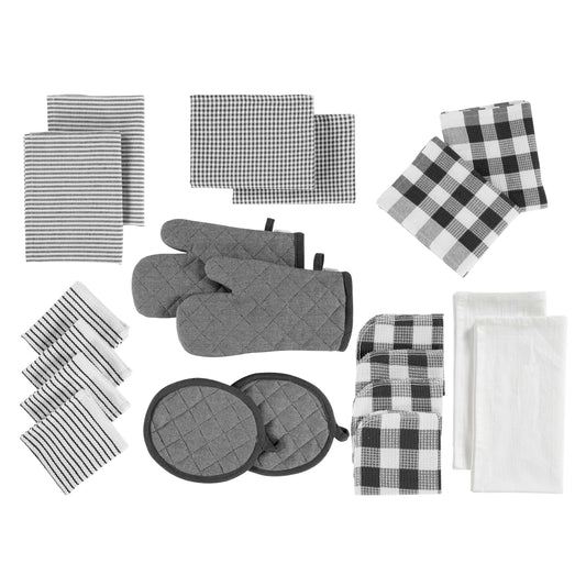 20 Pc Kitchen Towels Set, 350 Degree Heat Resistant, 100% Cotton