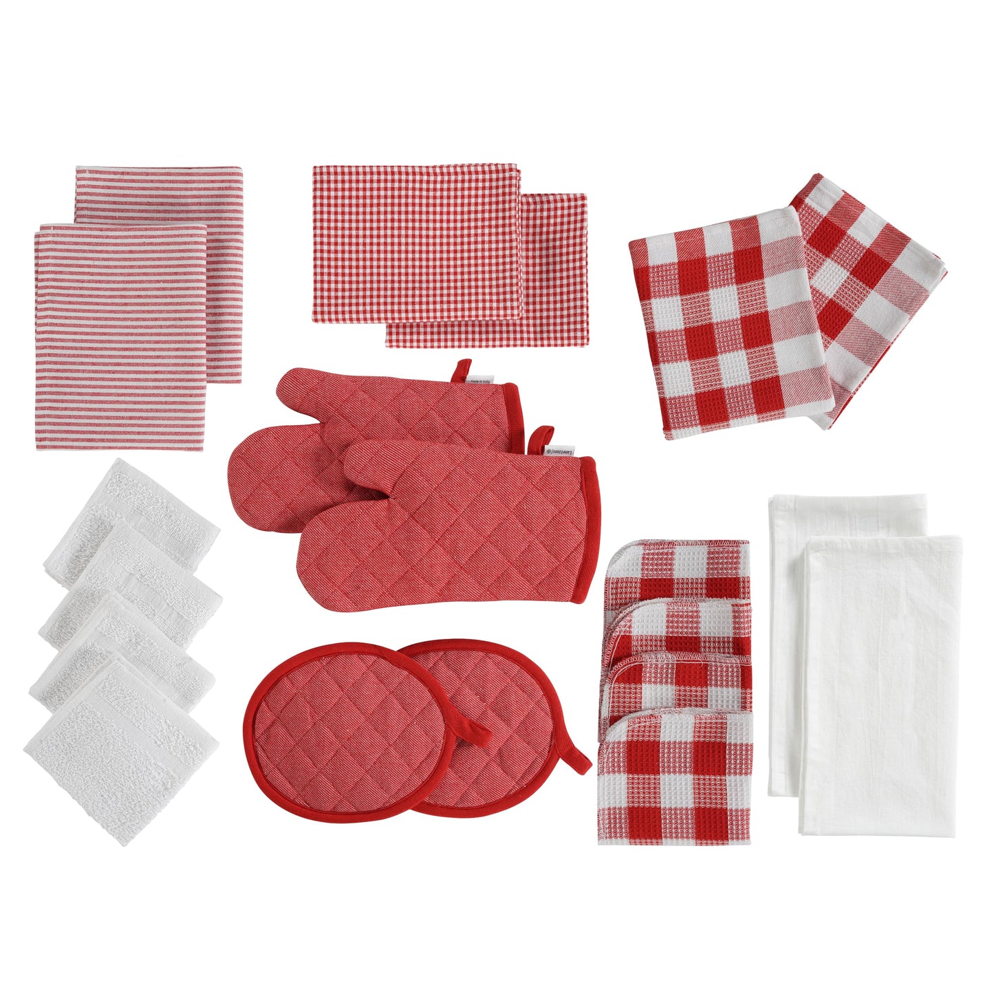 20 Pc Kitchen Towels Set, 350 Degree Heat Resistant, 100% Cotton