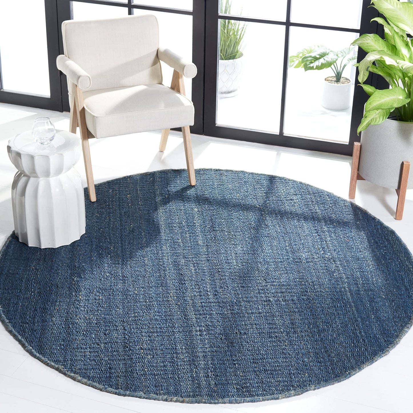 Natural Fiber Collection Area Rug - Boho Fringe Woven Jute