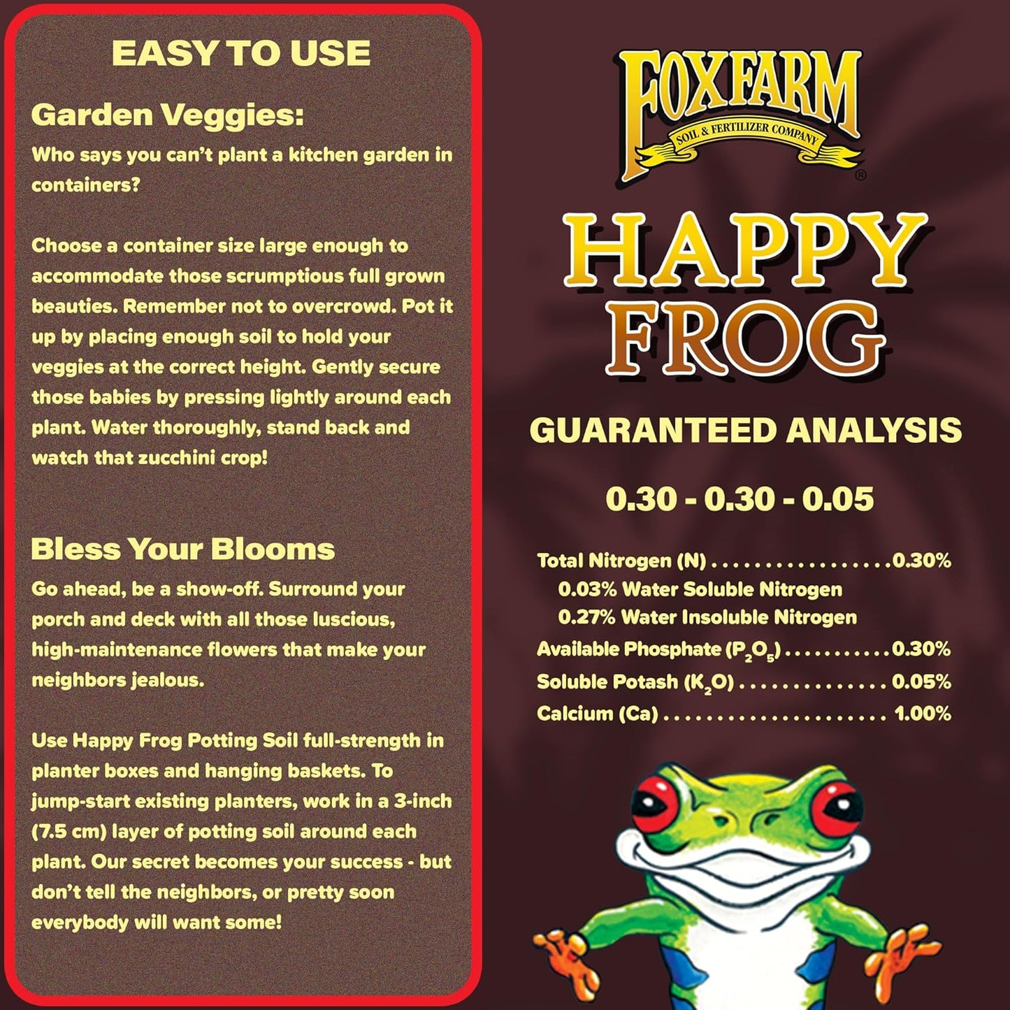 FoxFarm Happy Frog Potting Soil, 2cu ft - for Indoor/Outdoor Container Plants