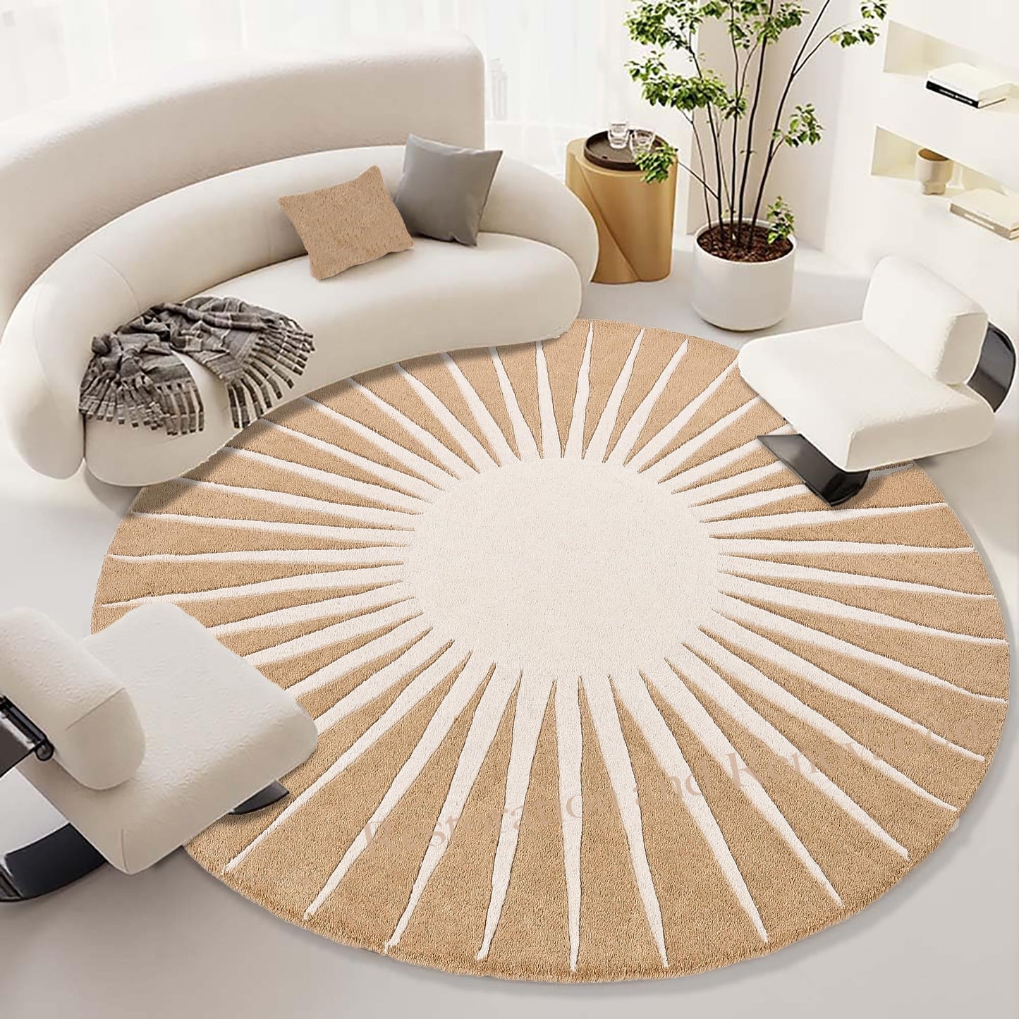 Modern Round Area Rug – Hand-Tufted with 100% NZ Wool