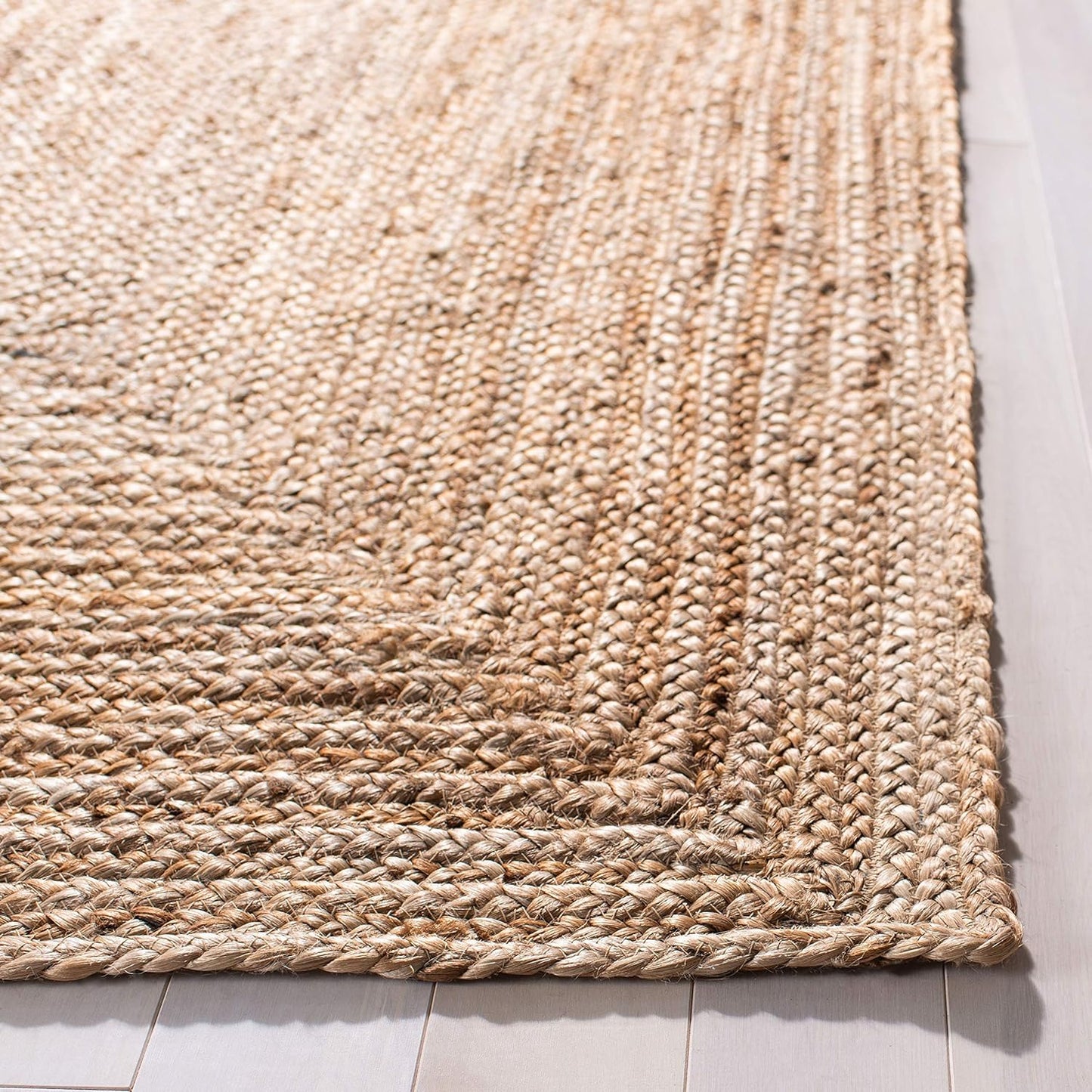 Woven Area Rug - 9' x 12', Handmade Flat Jute