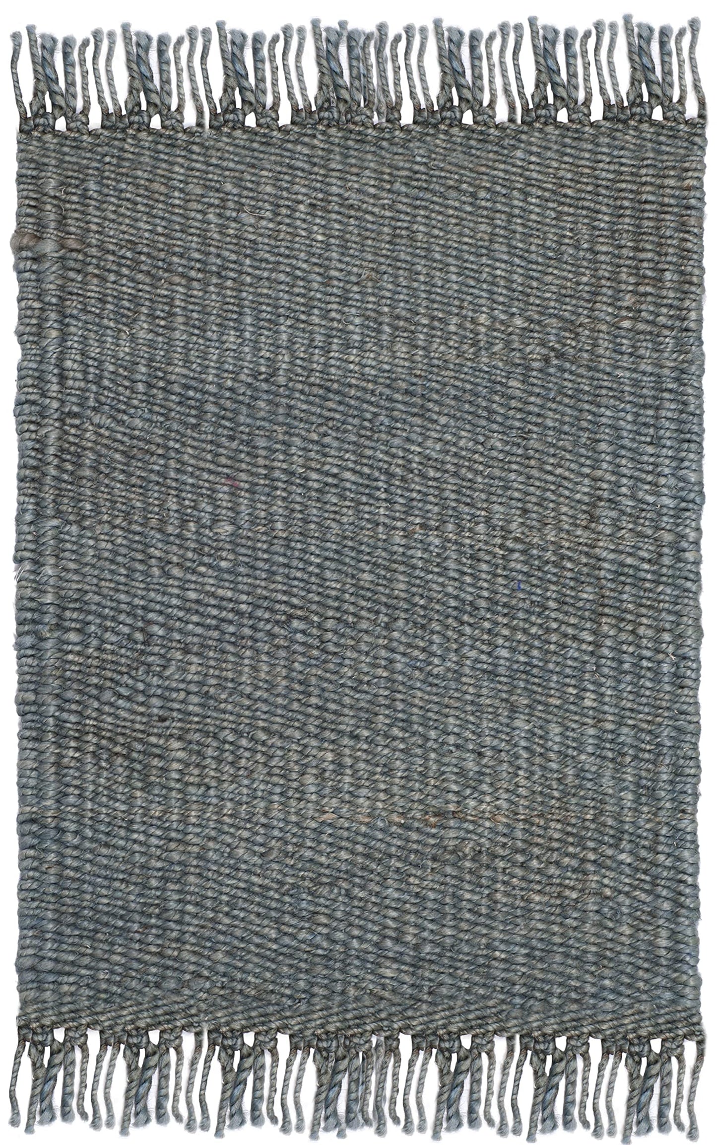 Natural Fiber Collection Area Rug - Boho Fringe Woven Jute