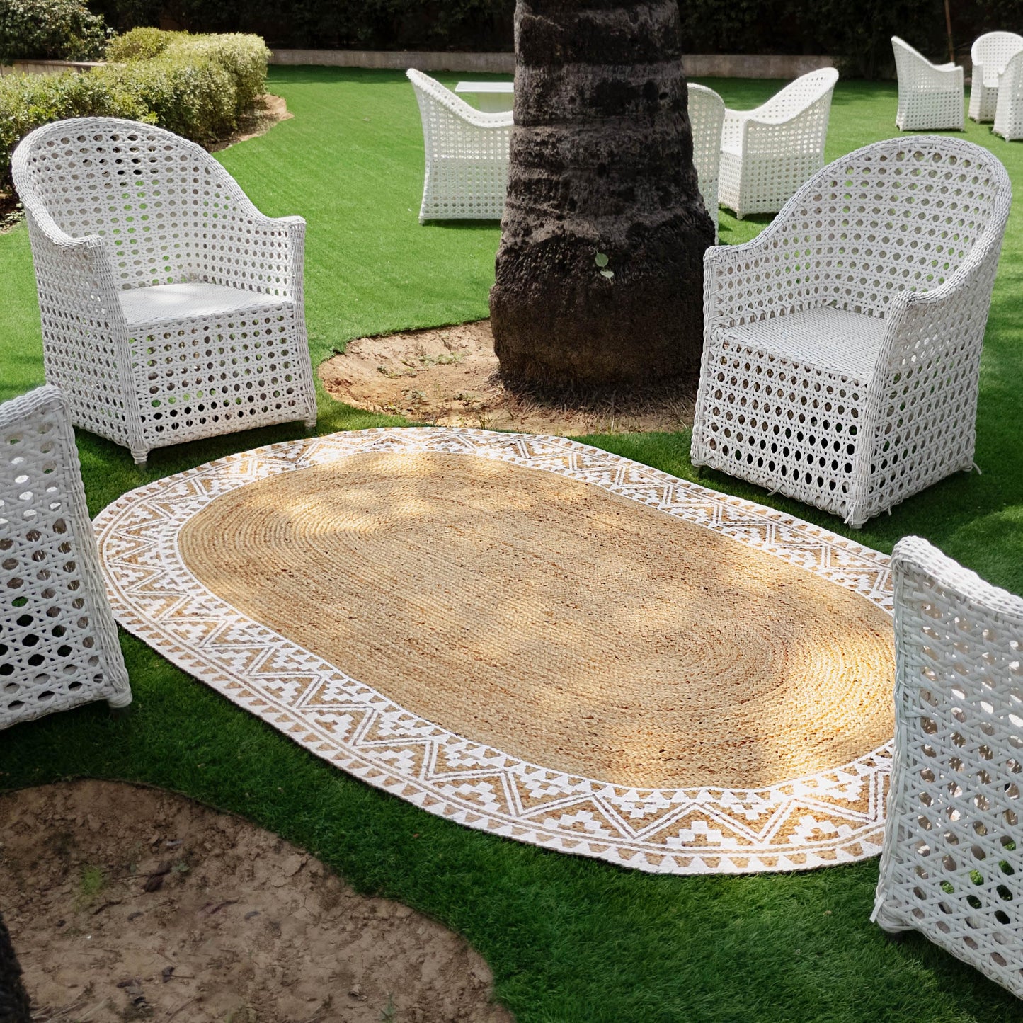 Premium Quality Jute Braided Area Rug, Stain Resistance, Natural Handmade