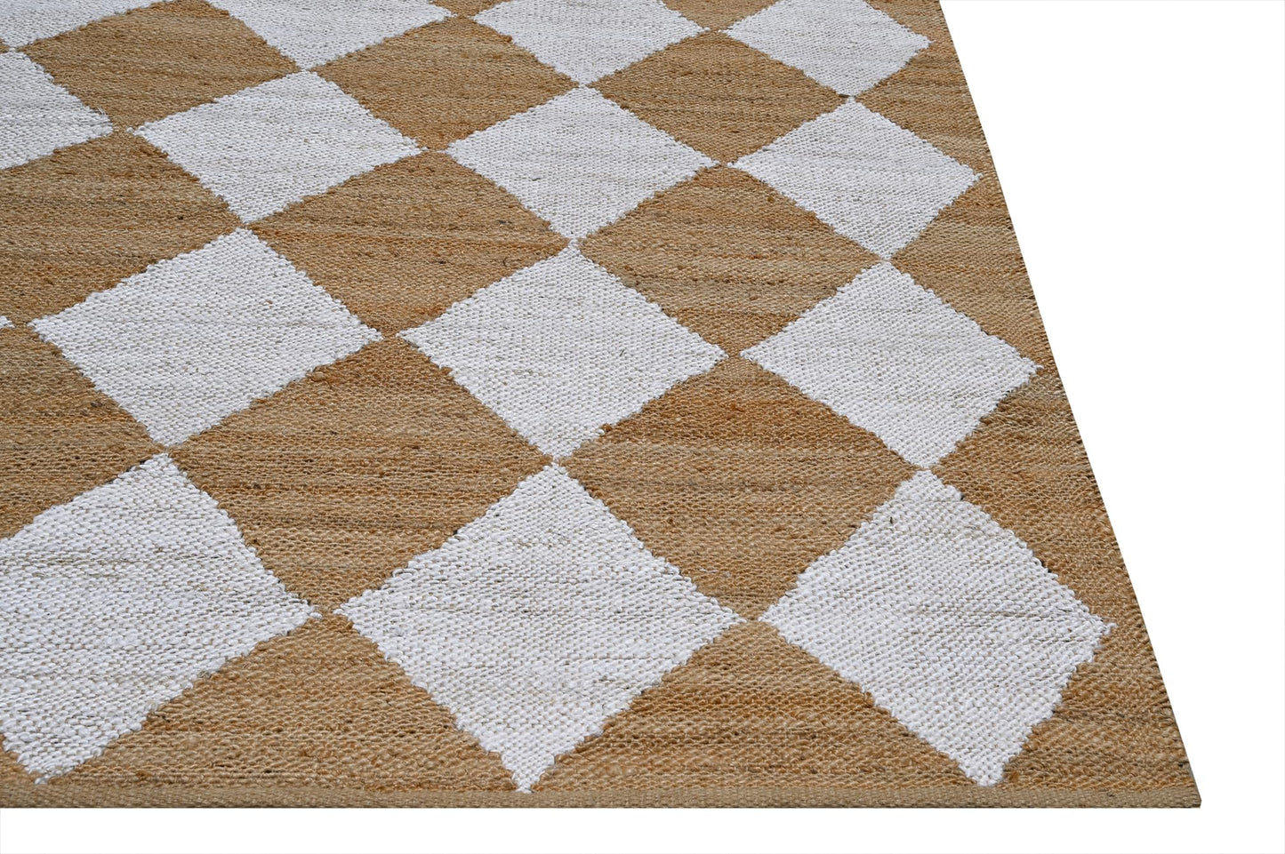 Indoor Hand Woven Fiber Jute Diamond Area Rug