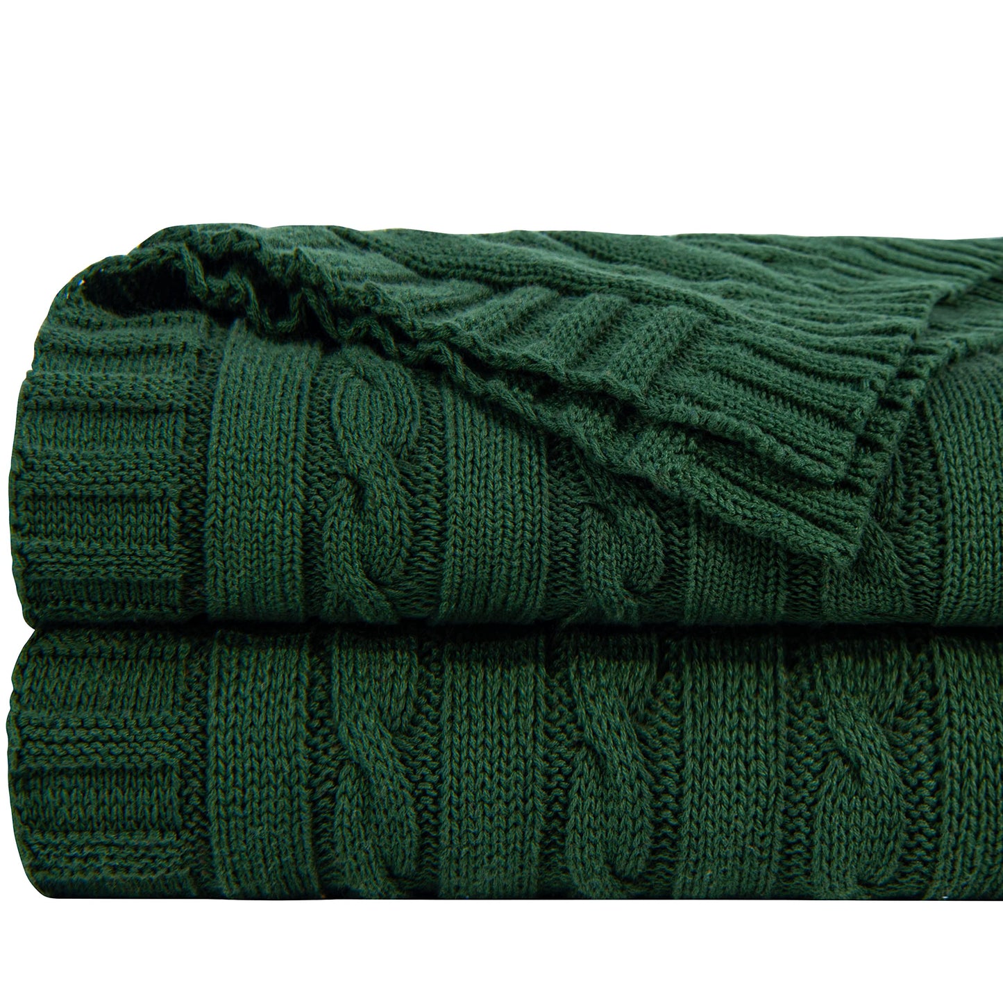 100% Pure Cotton Cable Knitted Super Soft Throw Blanket