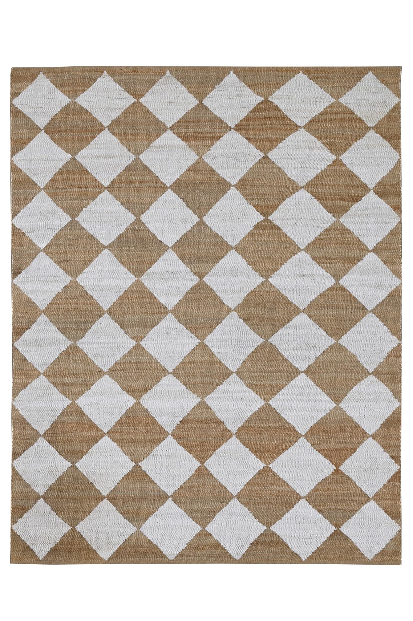 Indoor Hand Woven Fiber Jute Diamond Area Rug