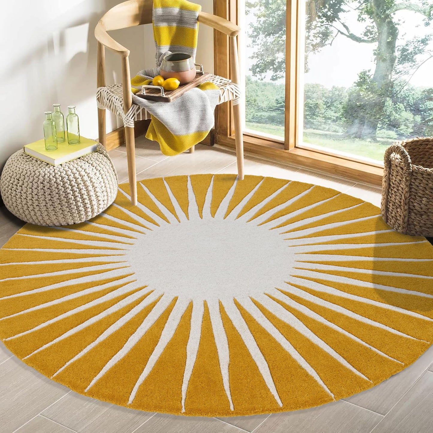 Modern Round Area Rug – Hand-Tufted with 100% NZ Wool