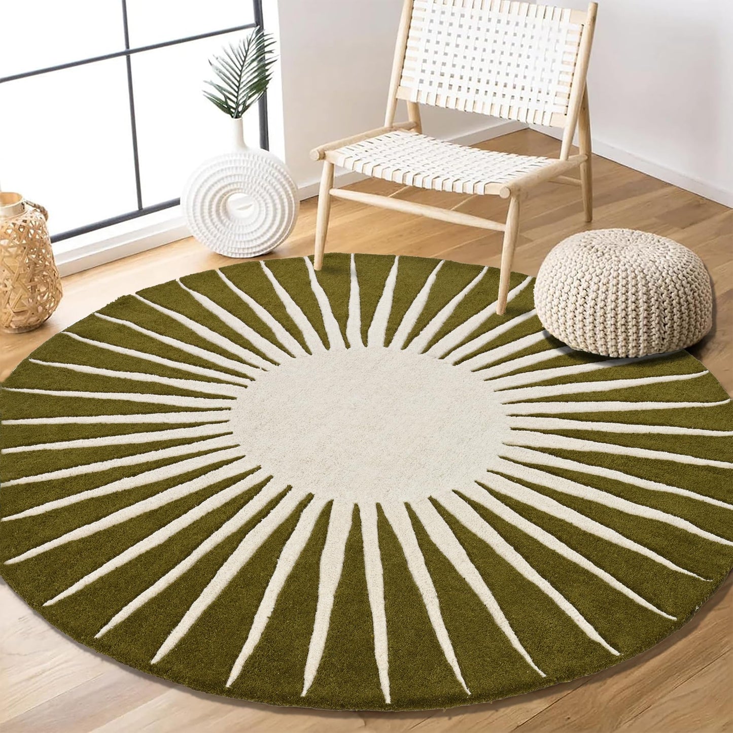 Modern Round Area Rug – Hand-Tufted with 100% NZ Wool