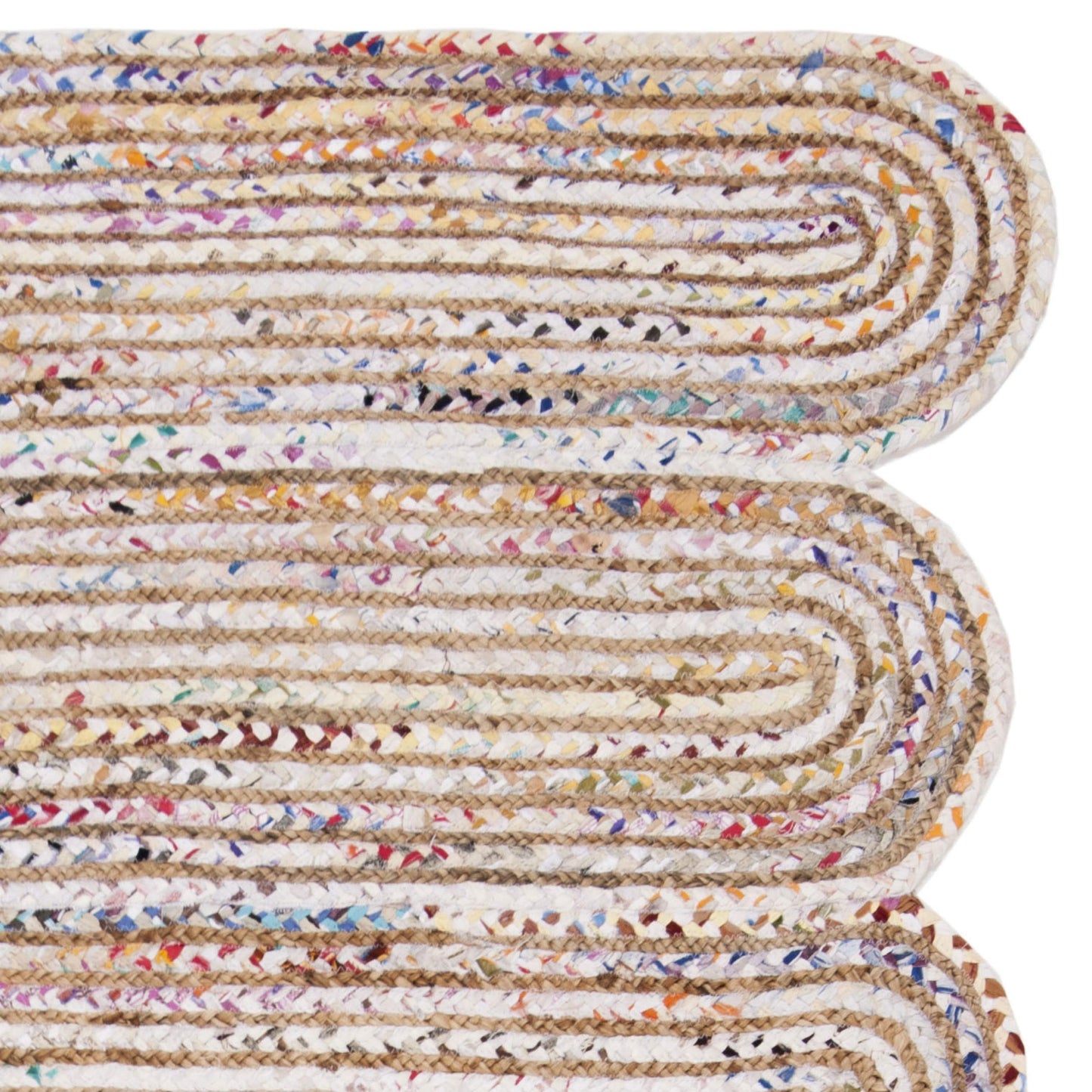 Natural Collection Area Rug - Braided Jute & Cotton