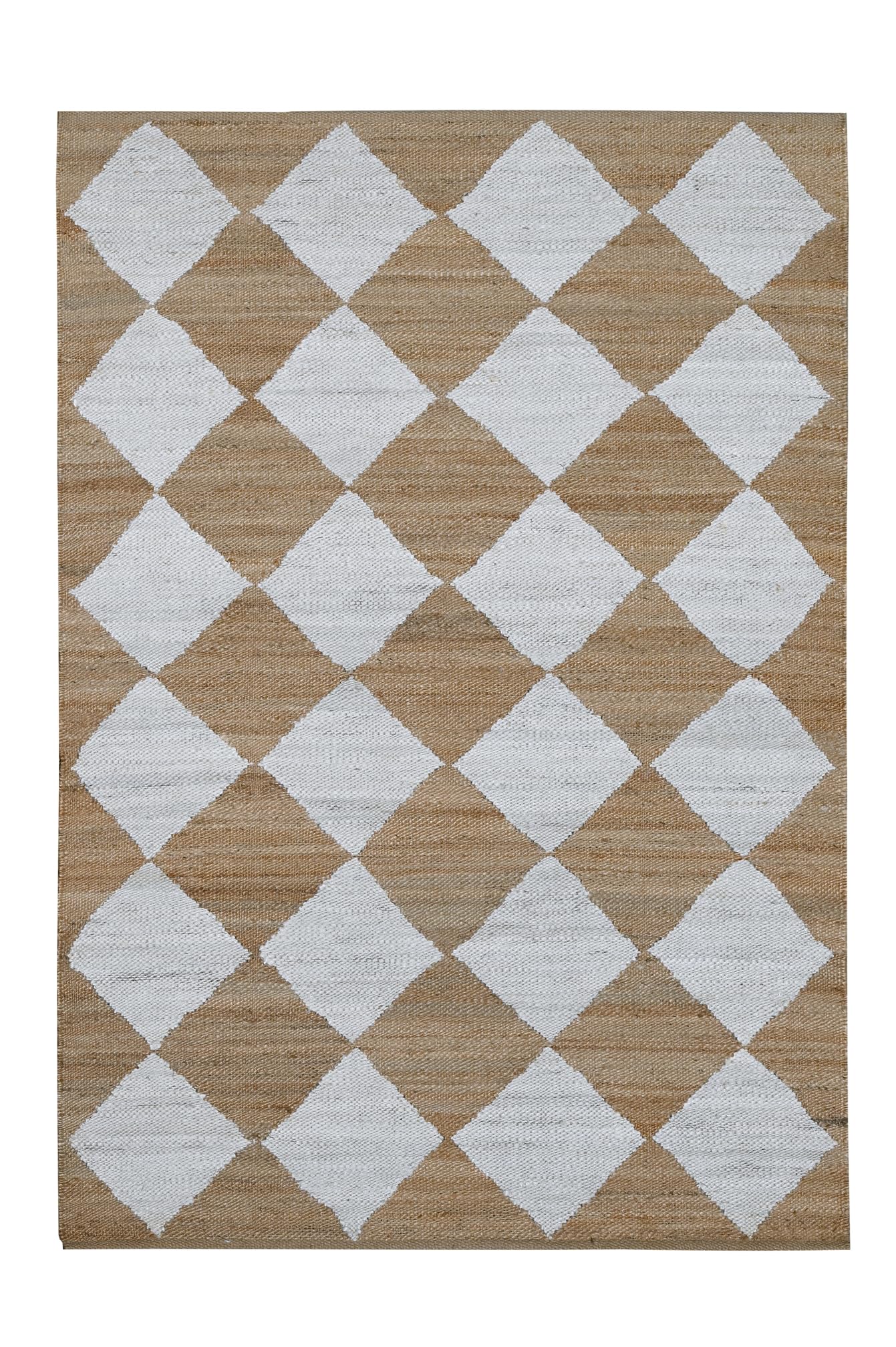 Indoor Hand Woven Fiber Jute Diamond Area Rug