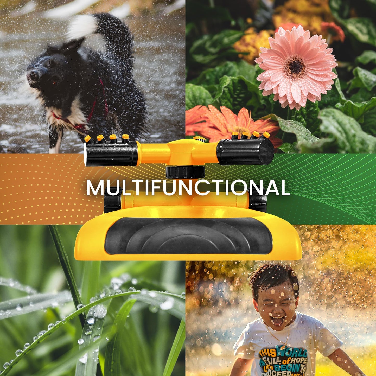 Rotating Garden Sprinkler for Large Area Coverage