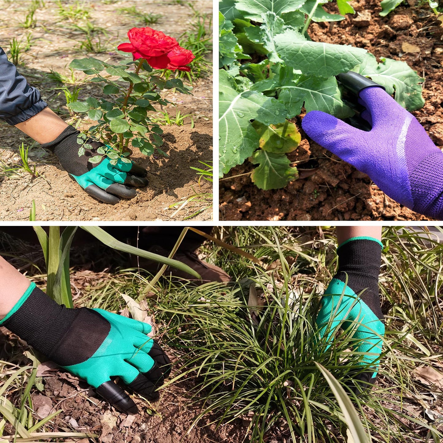 Garden Gloves with Claws for Digging,Planting, Weeding, Seeding-Waterproof