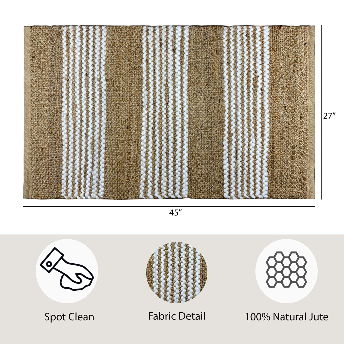 Striped 100% Natural Jute Premium Home Decor
