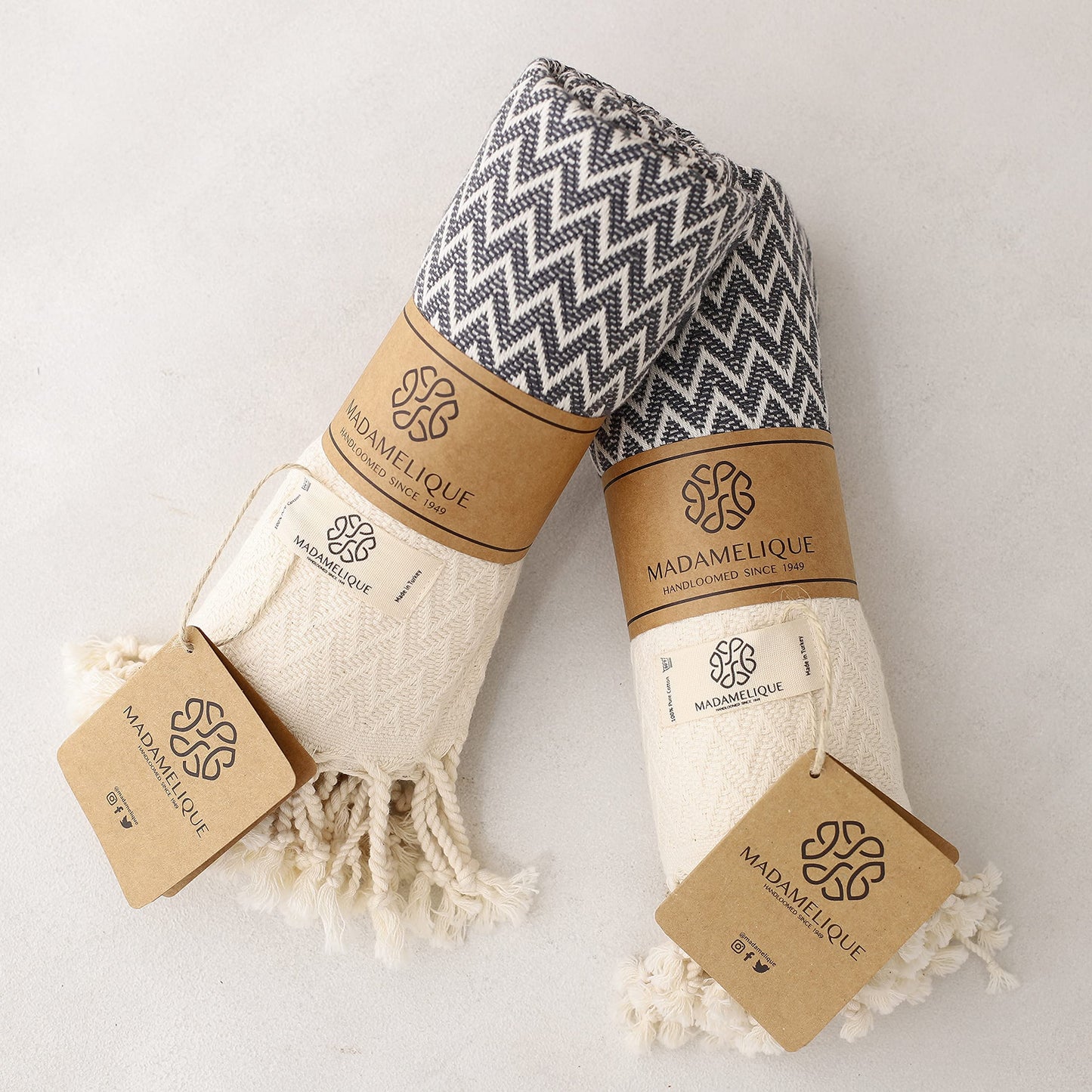 Exclusive Hand Towels Set of 2-18 x 40 Inches - 100% Pure Cotton