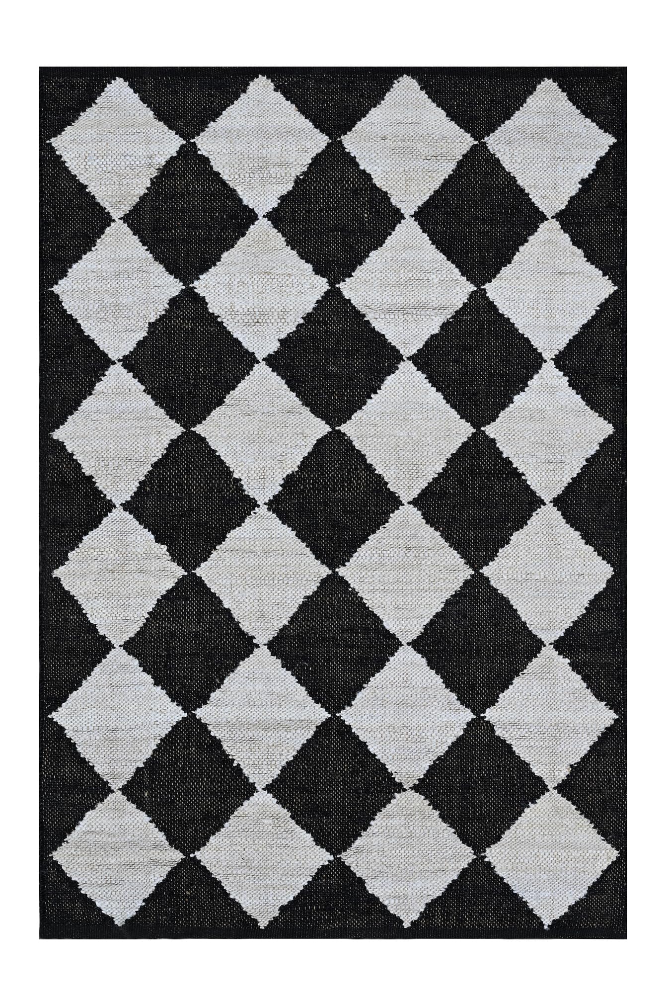 Indoor Hand Woven Fiber Jute Diamond Area Rug