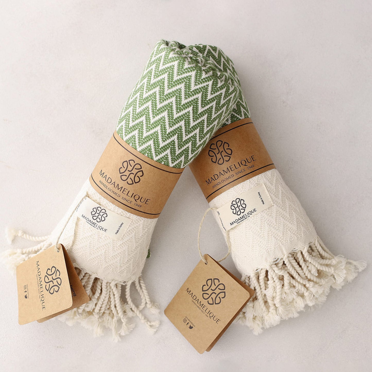 Exclusive Hand Towels Set of 2-18 x 40 Inches - 100% Pure Cotton