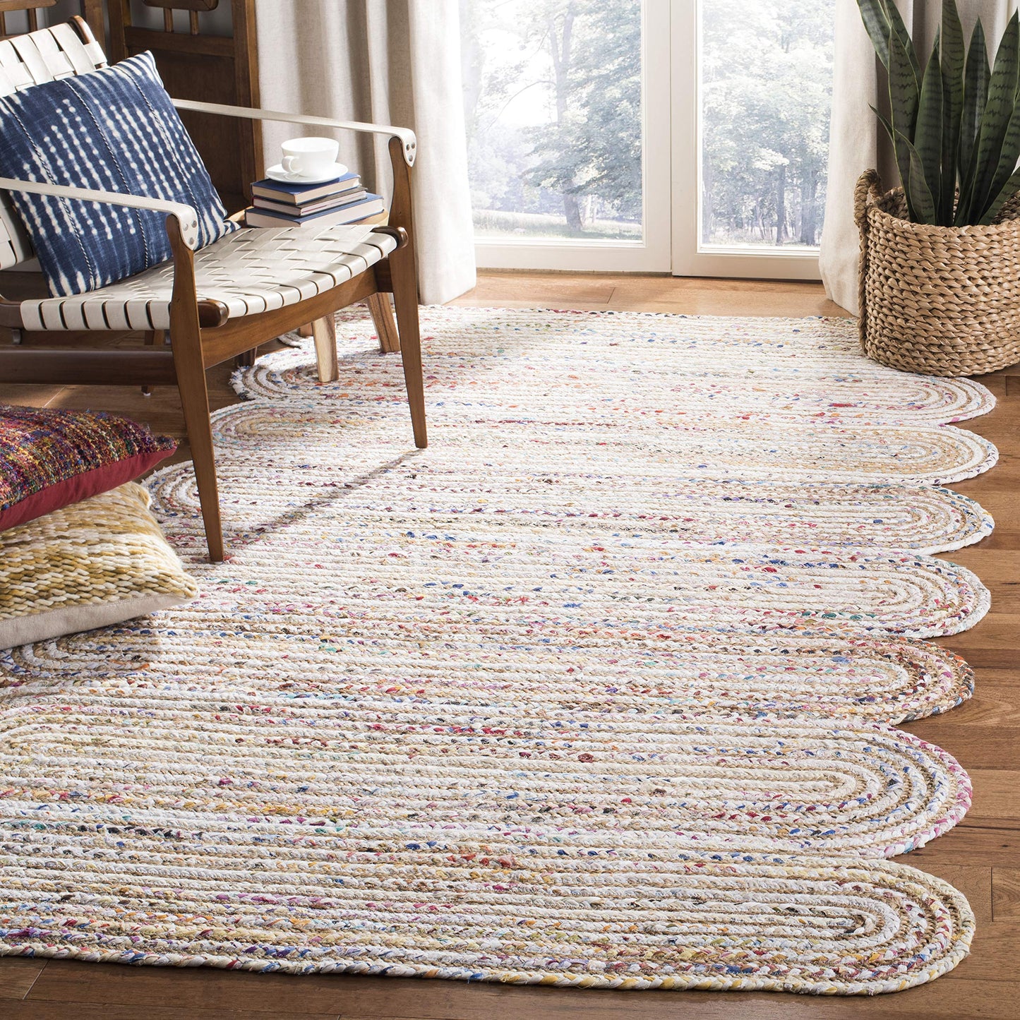 Natural Collection Area Rug - Braided Jute & Cotton