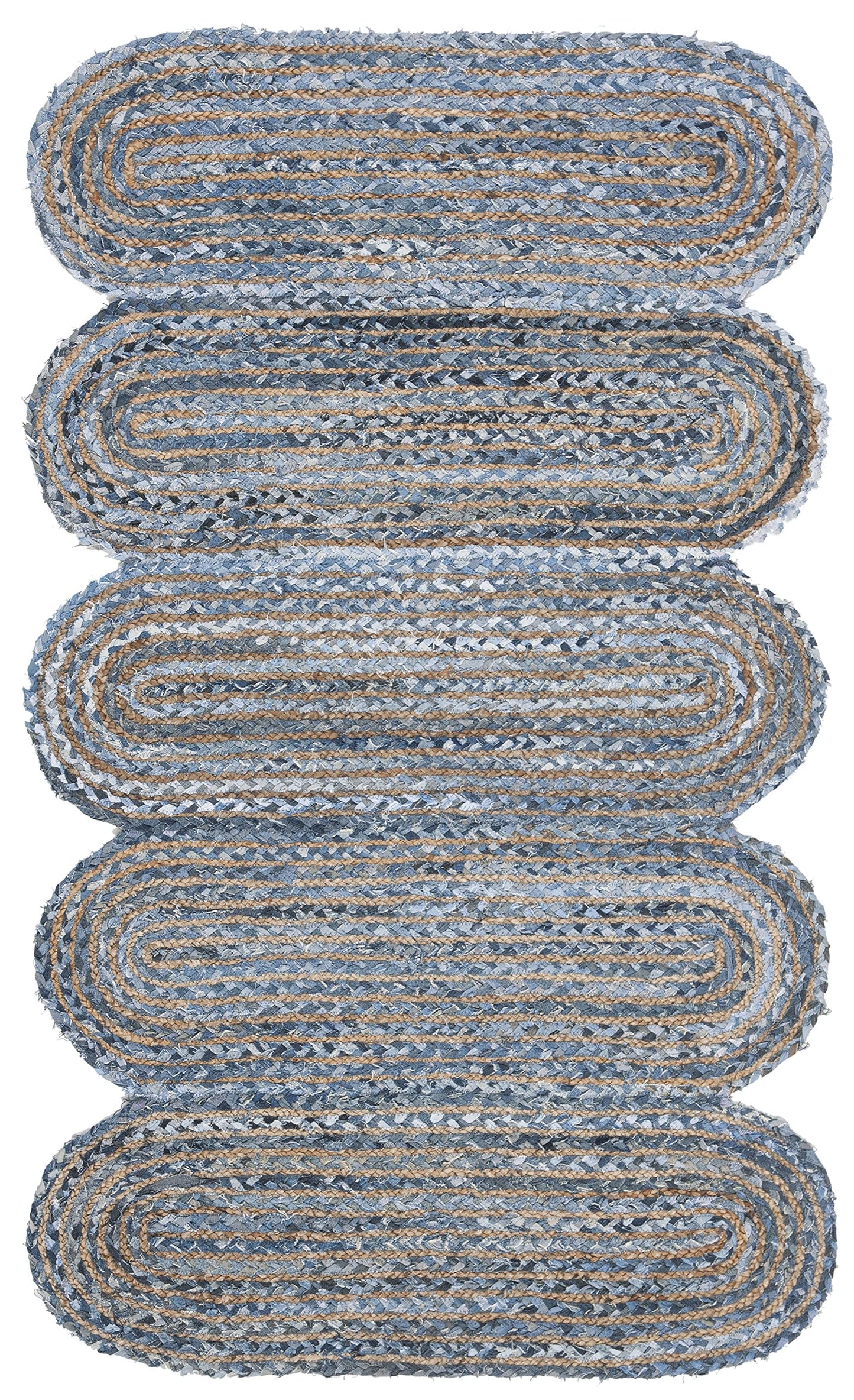 Natural Collection Area Rug - Braided Jute & Cotton