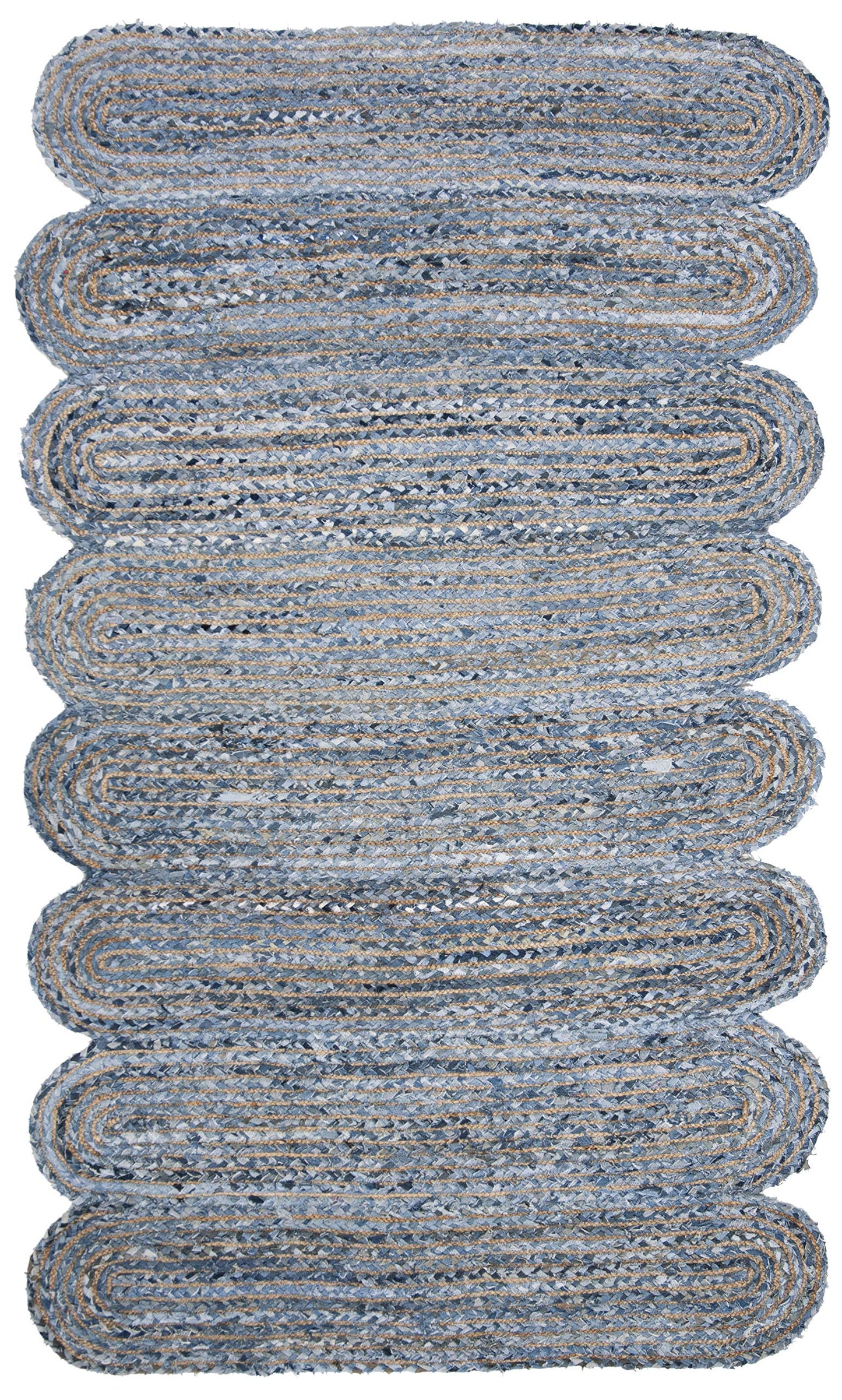 Natural Collection Area Rug - Braided Jute & Cotton