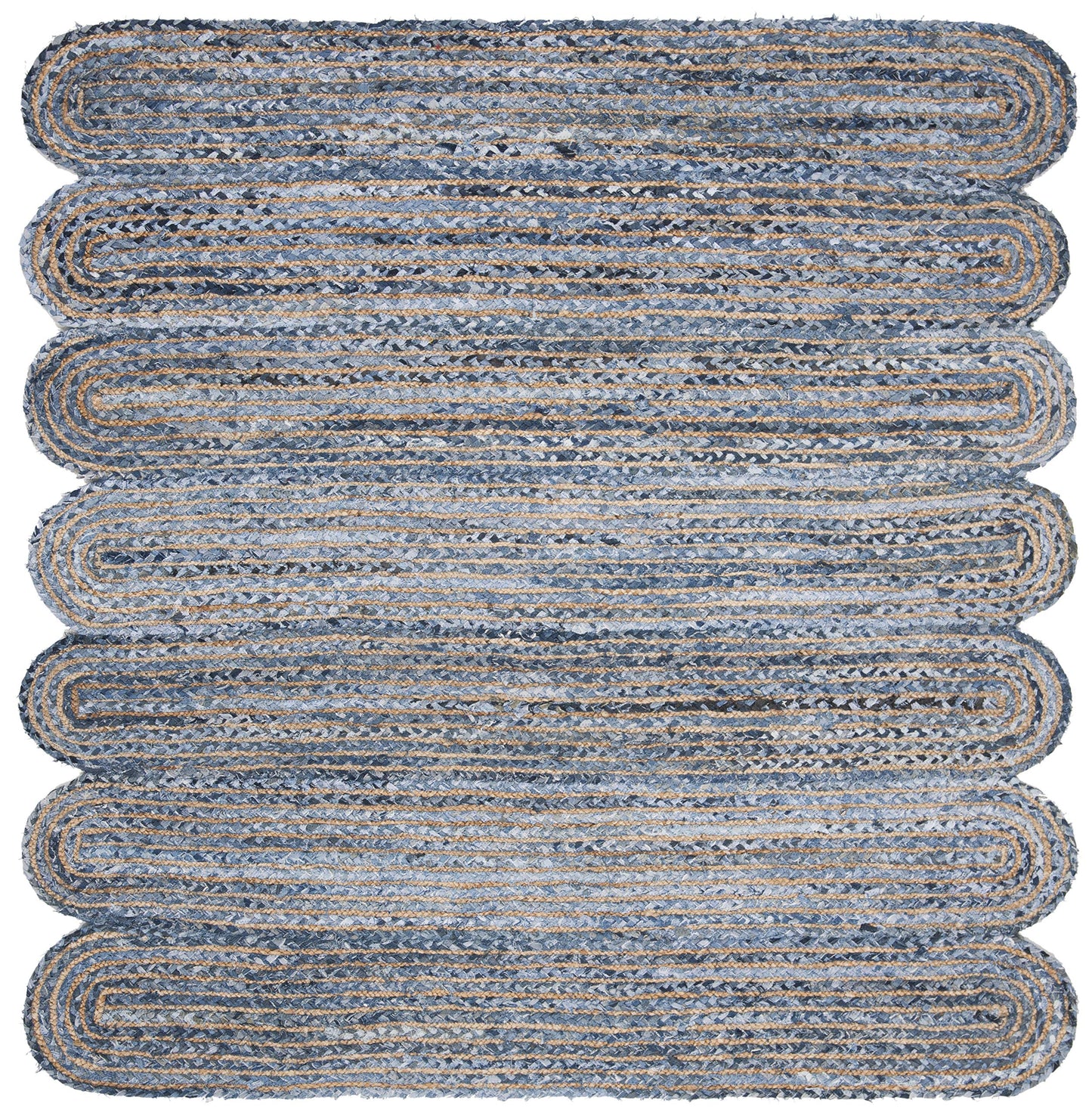 Natural Collection Area Rug - Braided Jute & Cotton