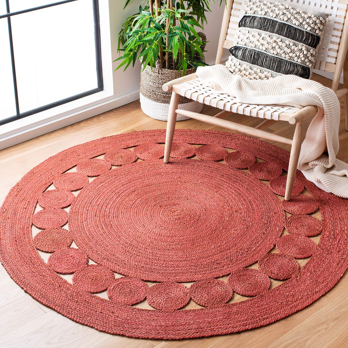 Natural Fiber Collection Handmade Boho Charm Farmhouse Jute Area Rug