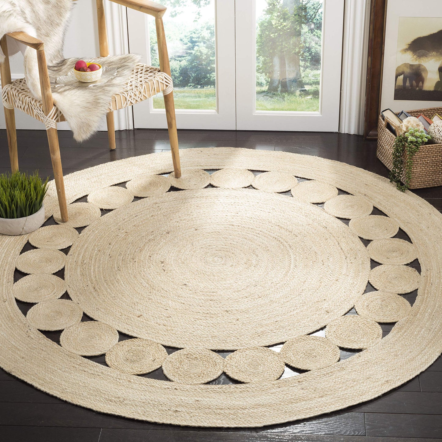 Natural Fiber Collection Handmade Boho Charm Farmhouse Jute Area Rug