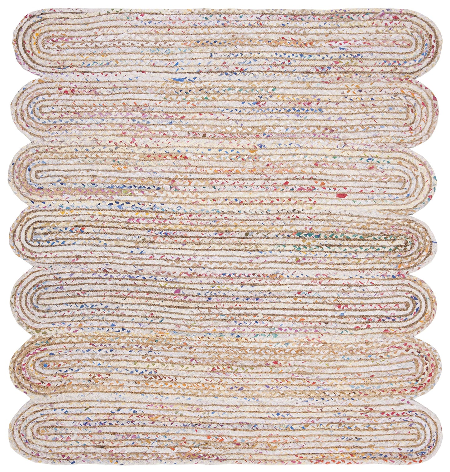 Natural Collection Area Rug - Braided Jute & Cotton