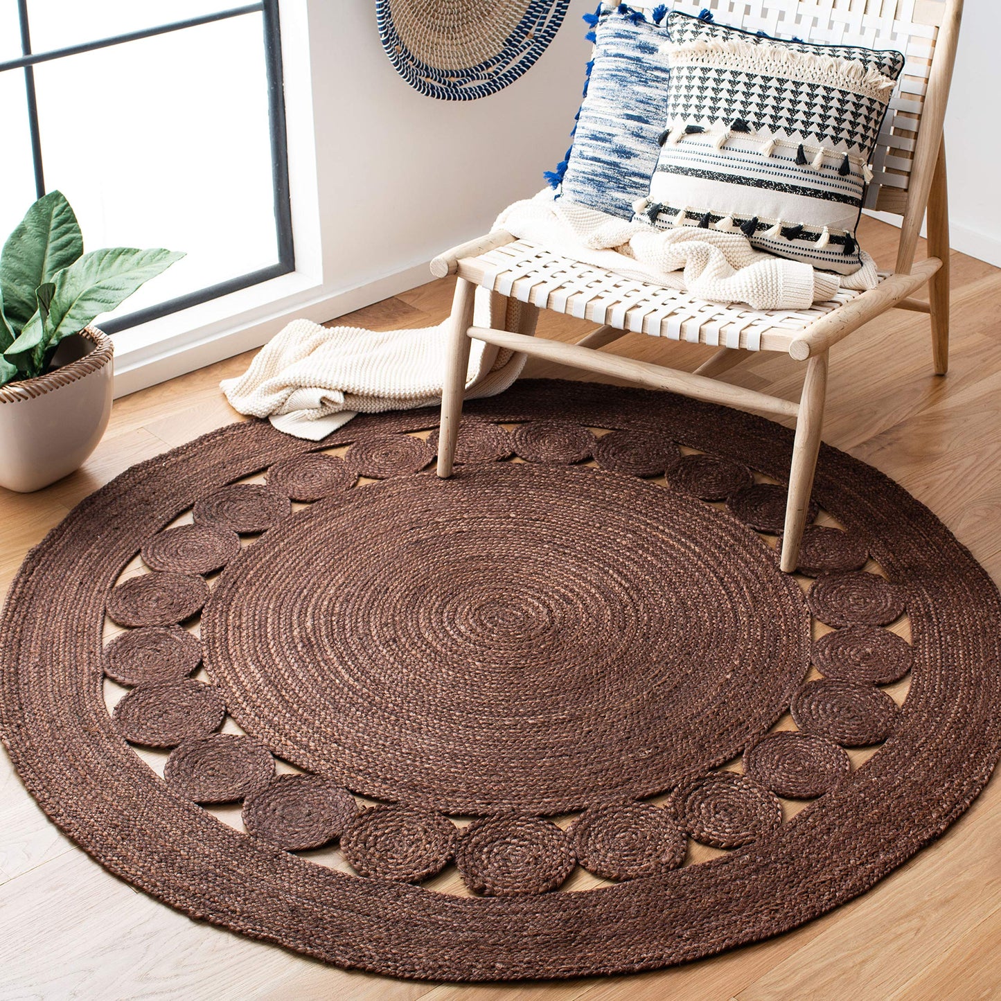 Natural Fiber Collection Handmade Boho Charm Farmhouse Jute Area Rug